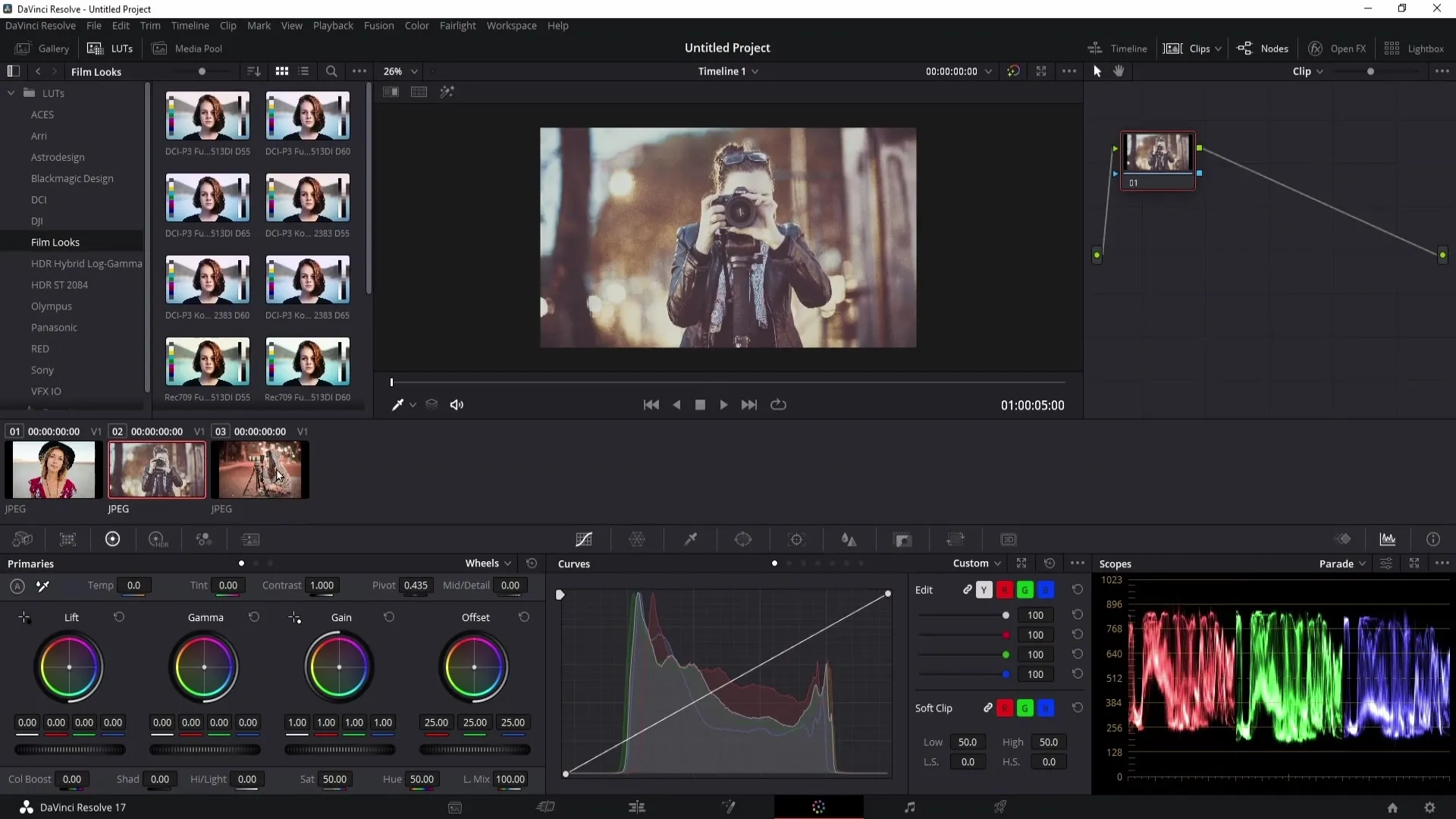 Přenést efektivně barevný stupeň v programu DaVinci Resolve