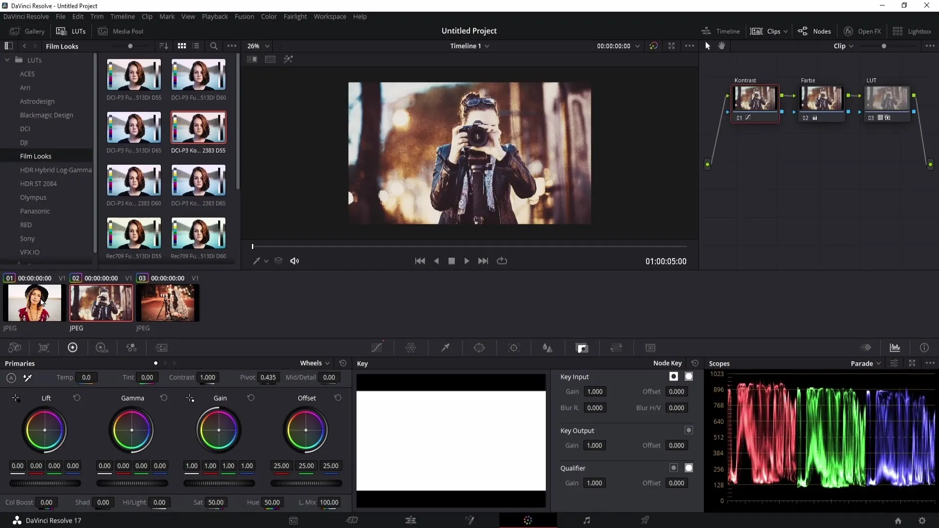Přenášení barevného efektu v programu DaVinci Resolve efektivně