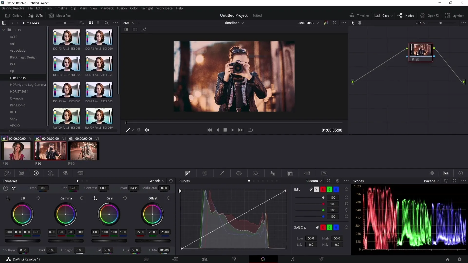 Přenos barevného tónování v programu DaVinci Resolve efektivně