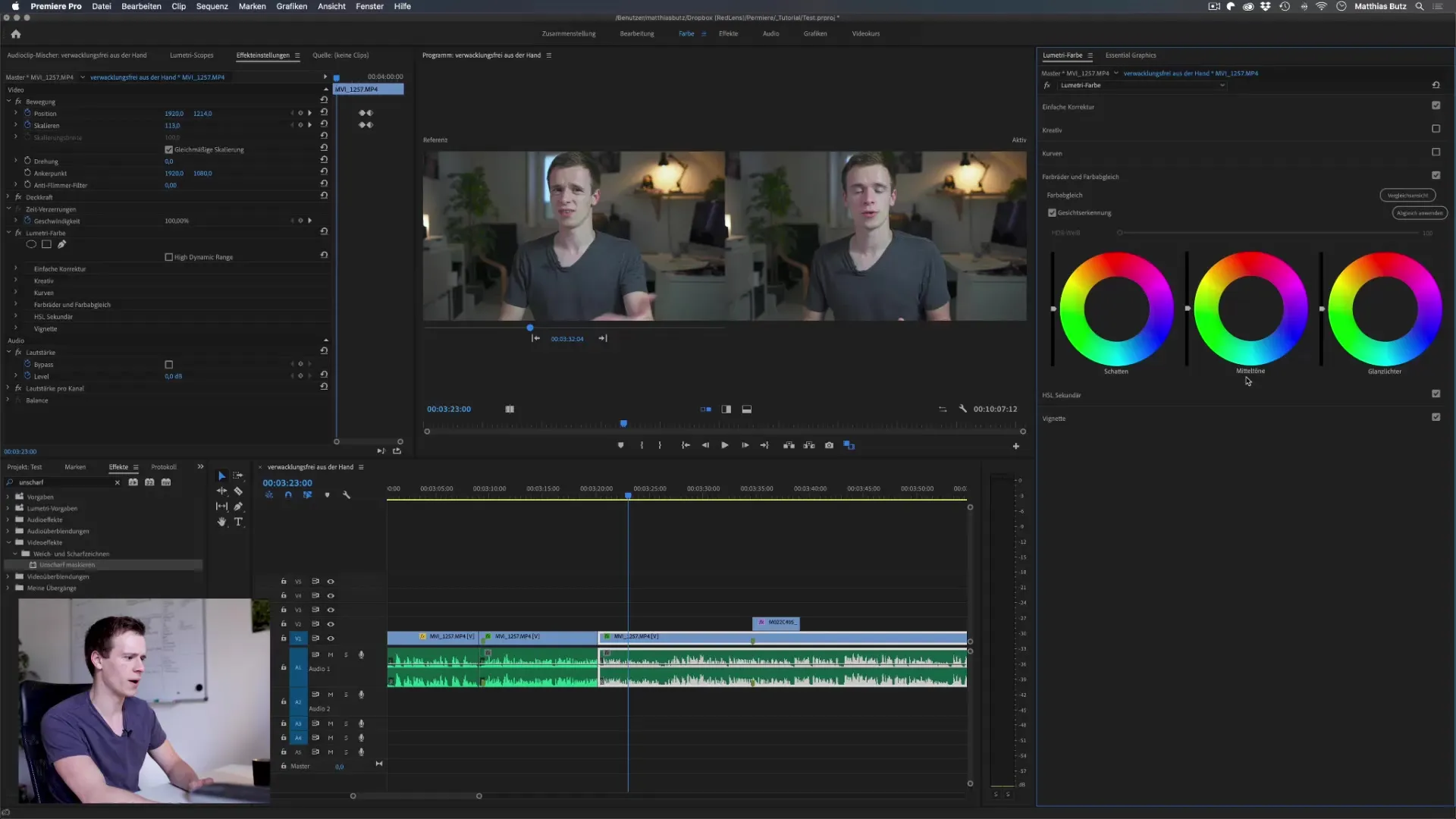 Color matching and color wheels in Premiere Pro for professional videos