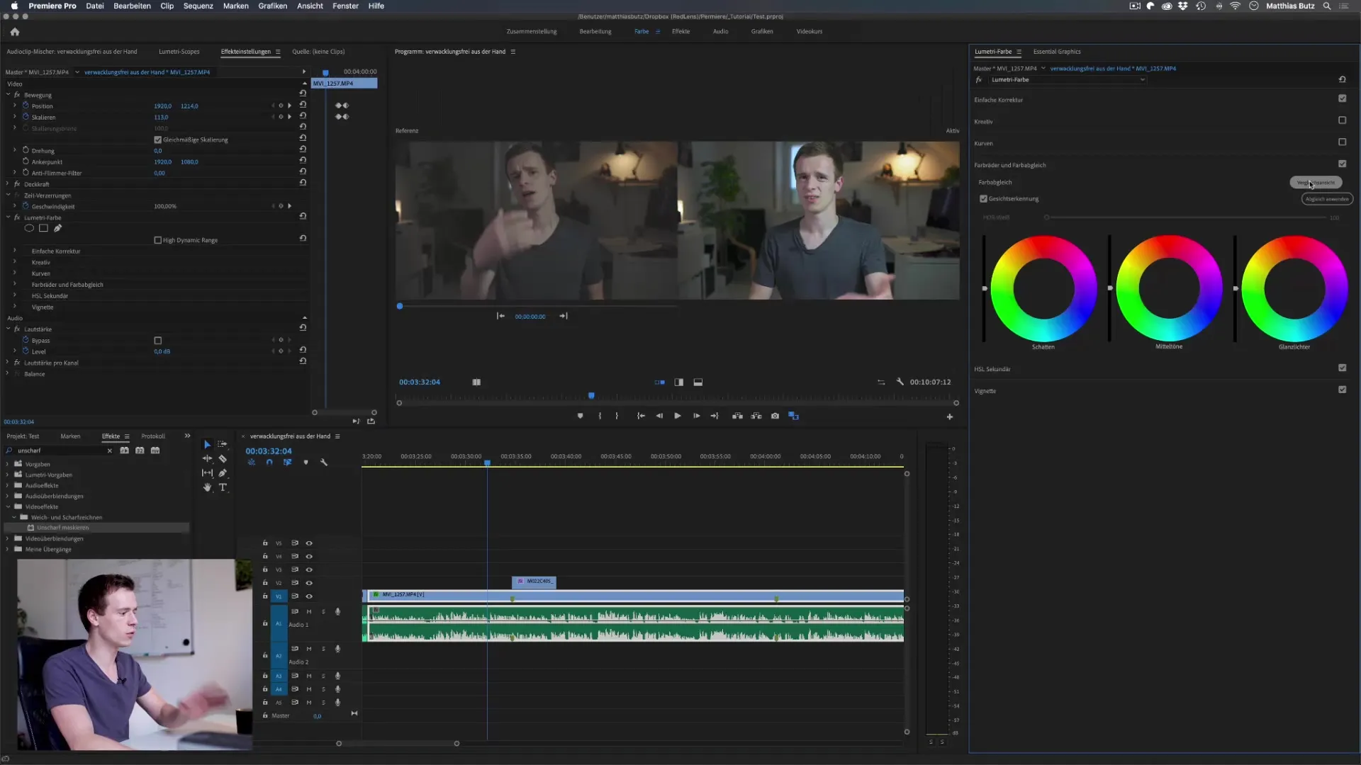 Color matching and color wheels in Premiere Pro for professional videos