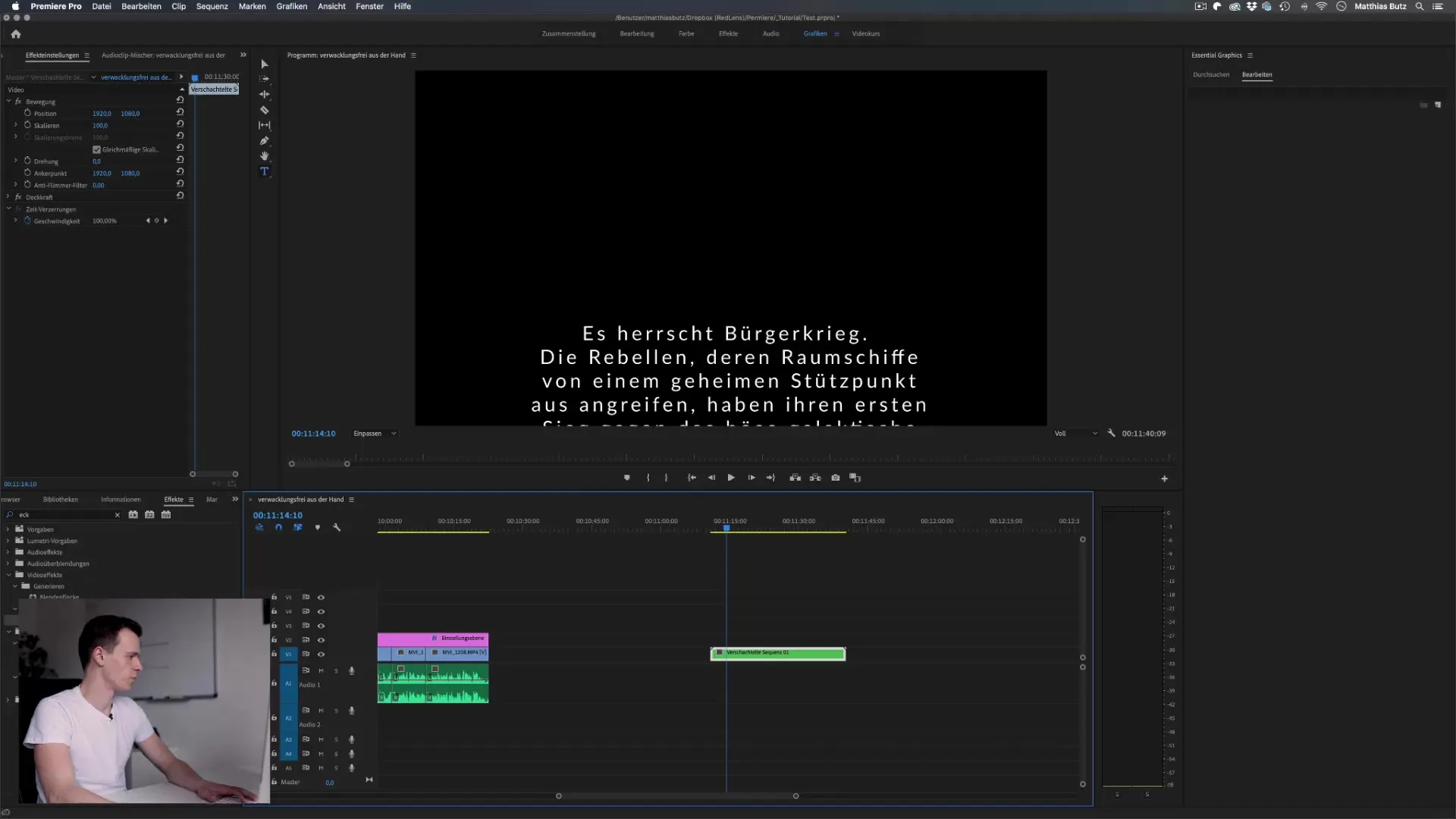 Abspann optimal erstellen in Premiere Pro