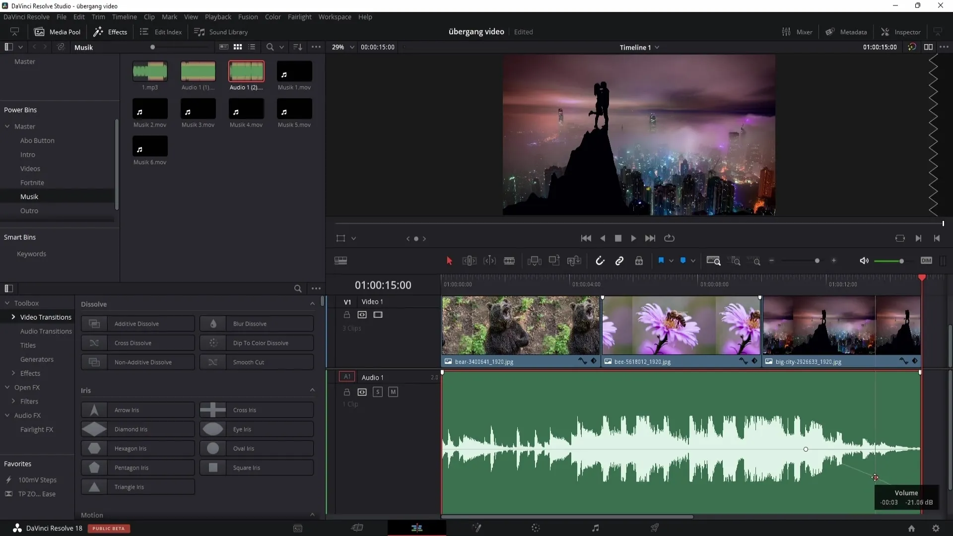 Audio zapínání a vypínání v DaVinci Resolve - Jak na to