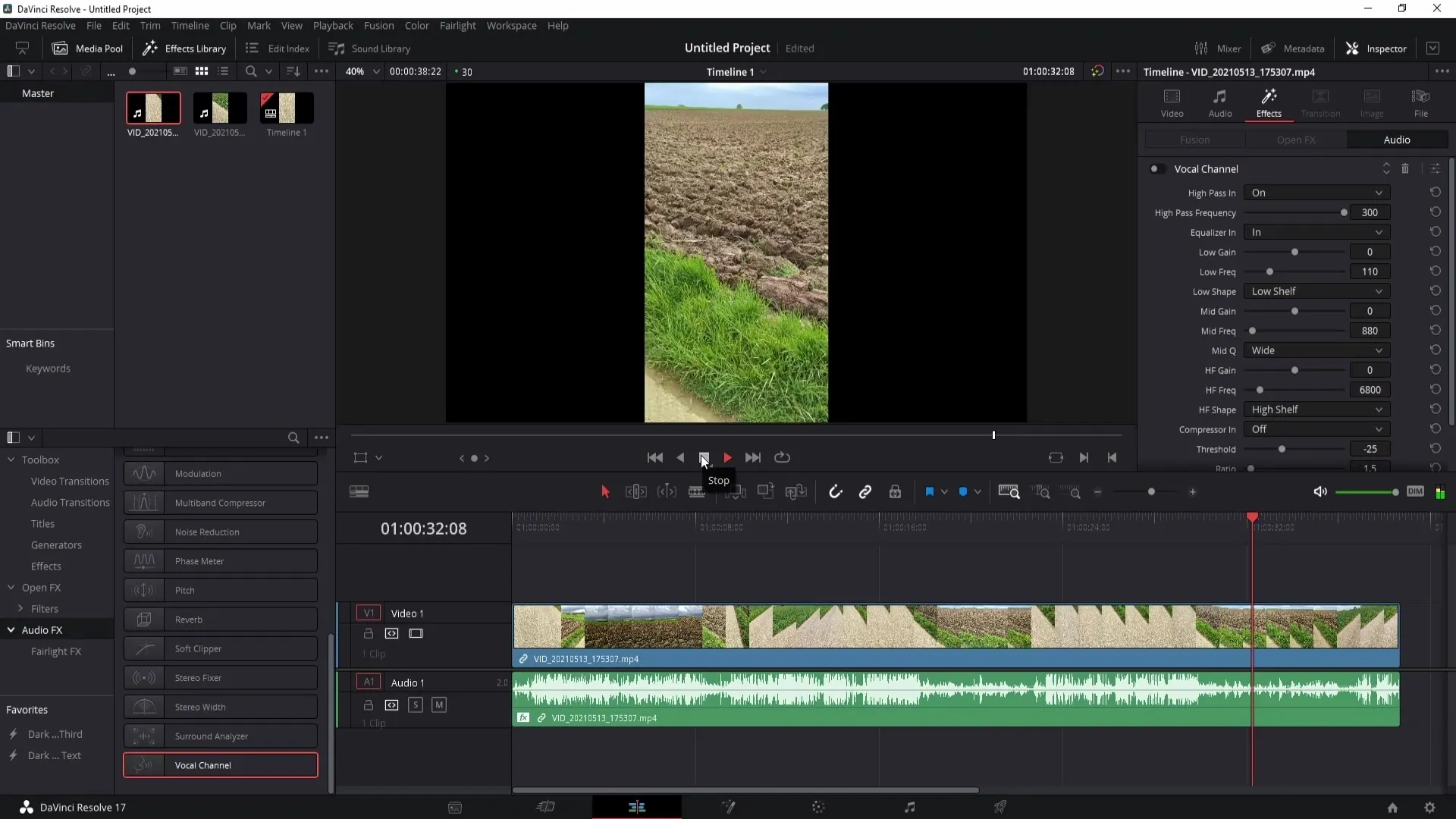 Zvuky větru efektivně redukovat v DaVinci Resolve