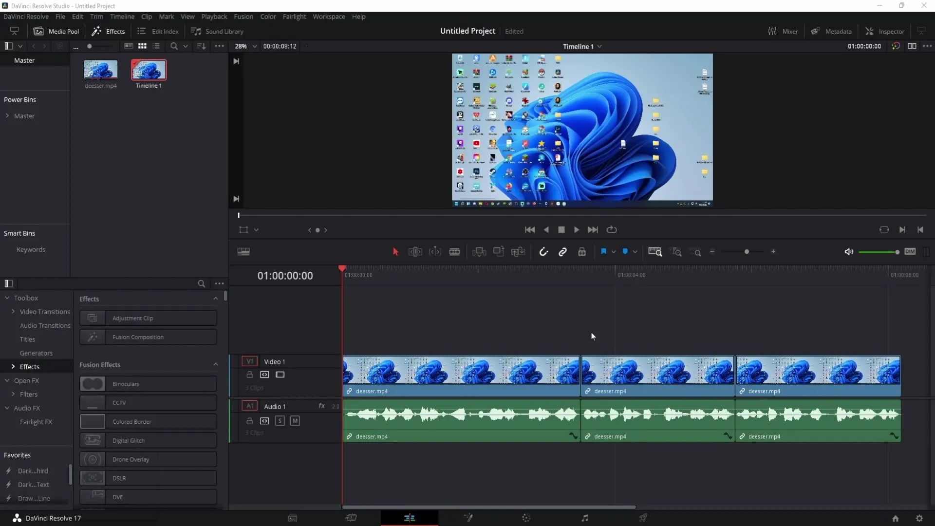 Odstranit hlasité zvuky S-, šč- nebo brumění v DaVinci Resolve