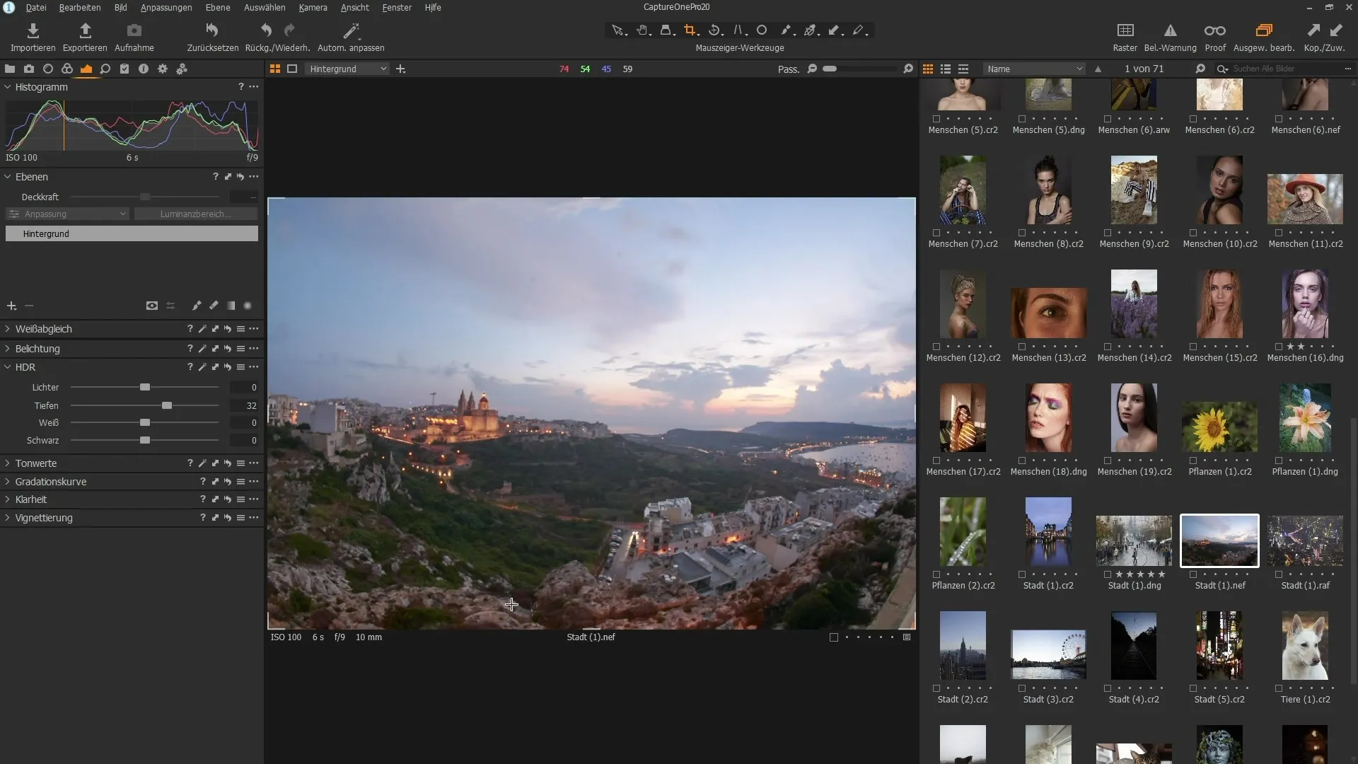 Optimisation du contraste et des détails avec le filtre HDR de Capture One Pro 20