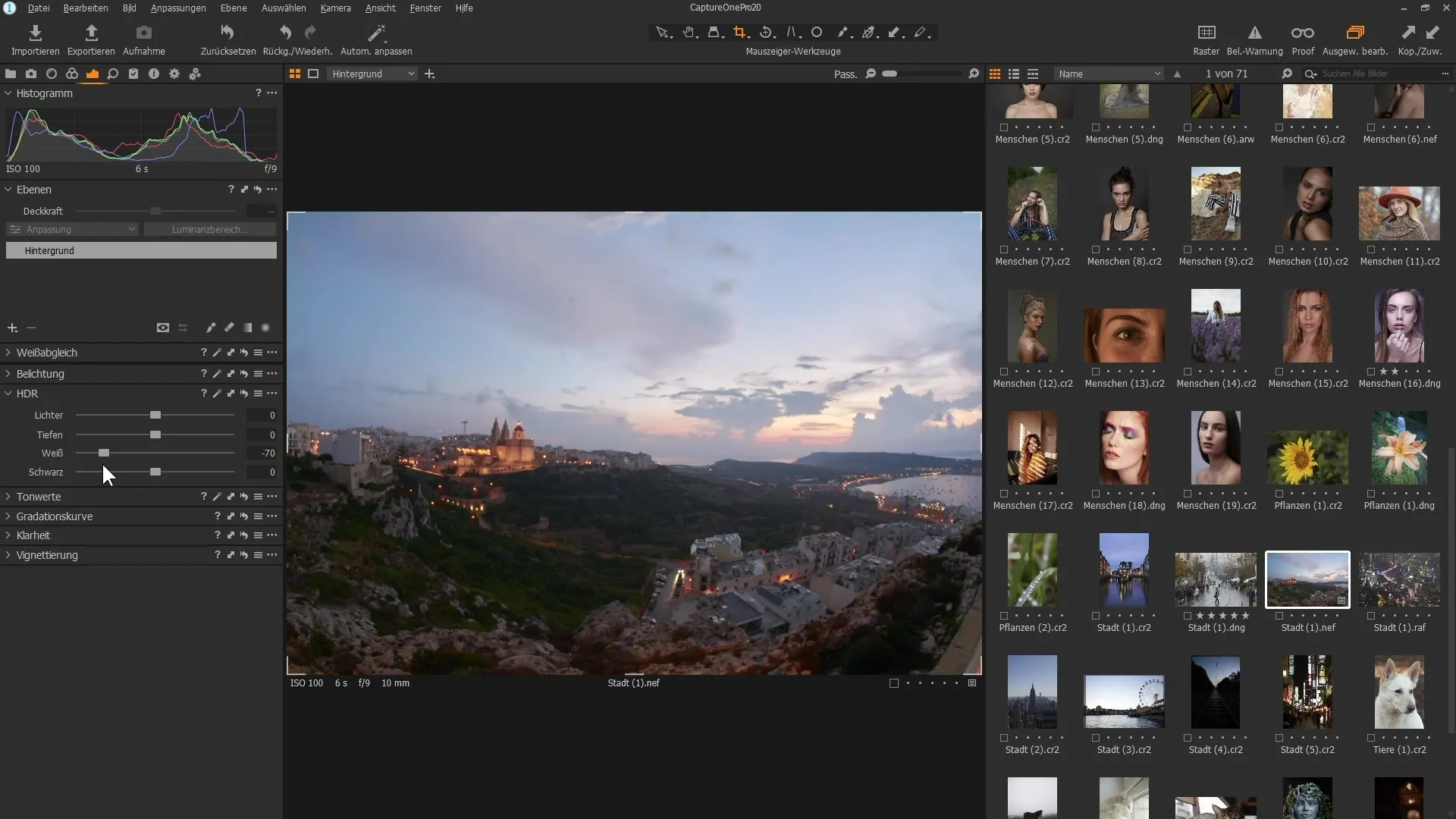 Optimisation du contraste et des détails avec le filtre HDR de Capture One Pro 20