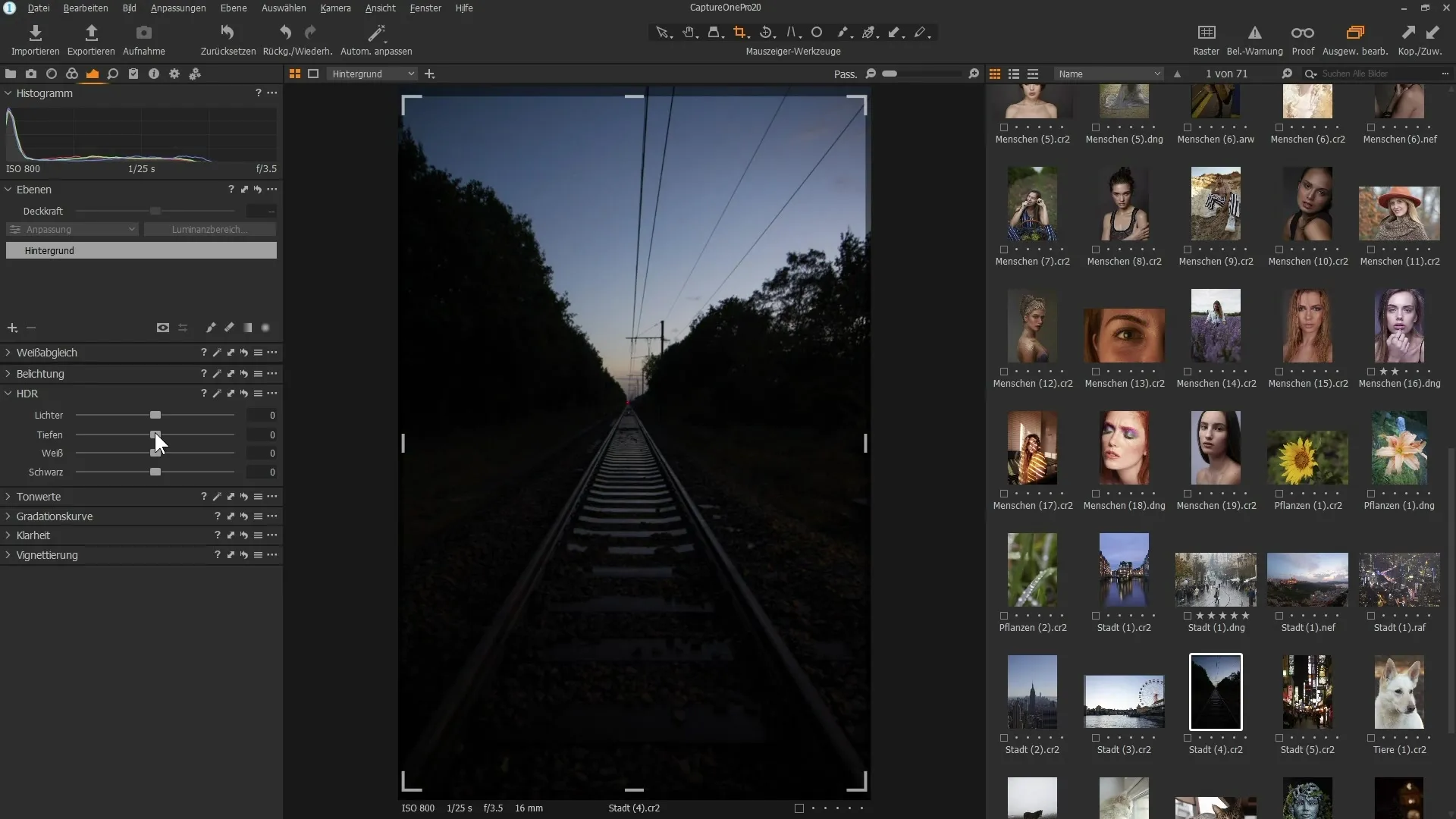 Optimisation du contraste et des détails avec le filtre HDR de Capture One Pro 20