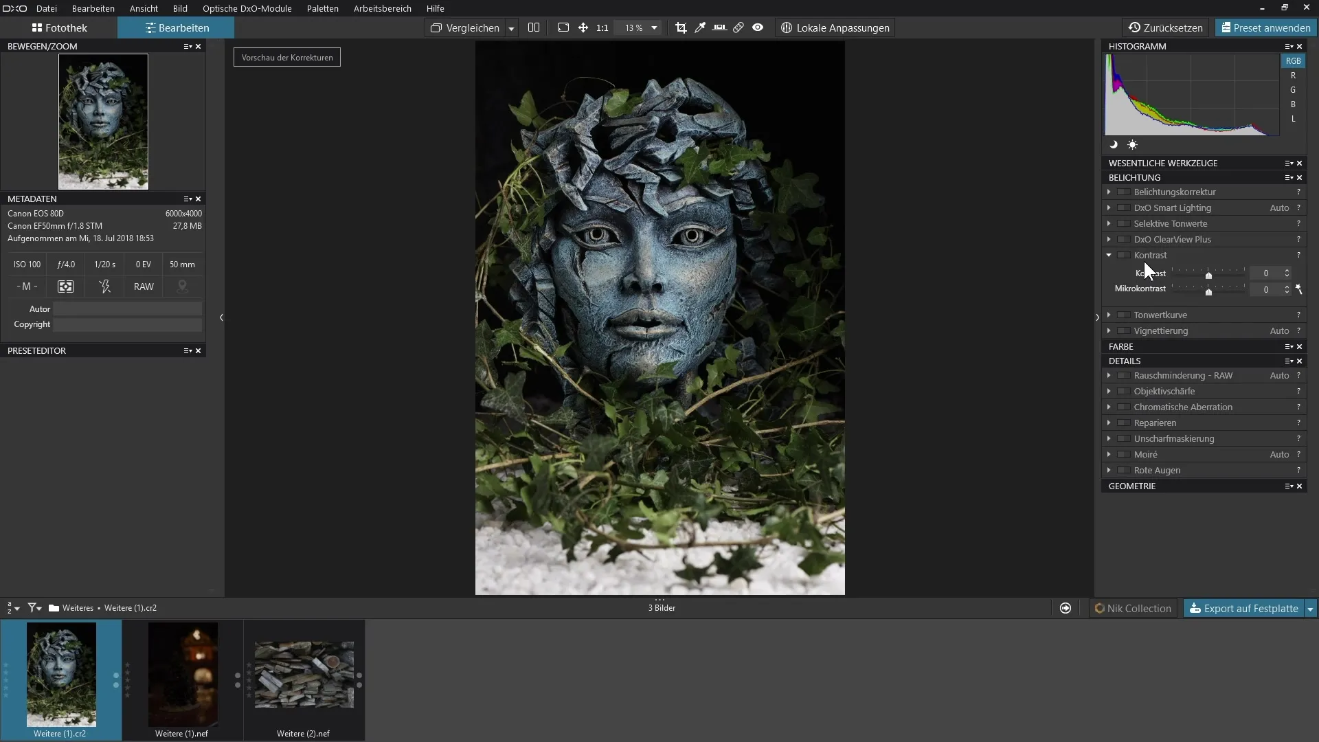 Kontrast-Optimierung in DxO PhotoLab 3