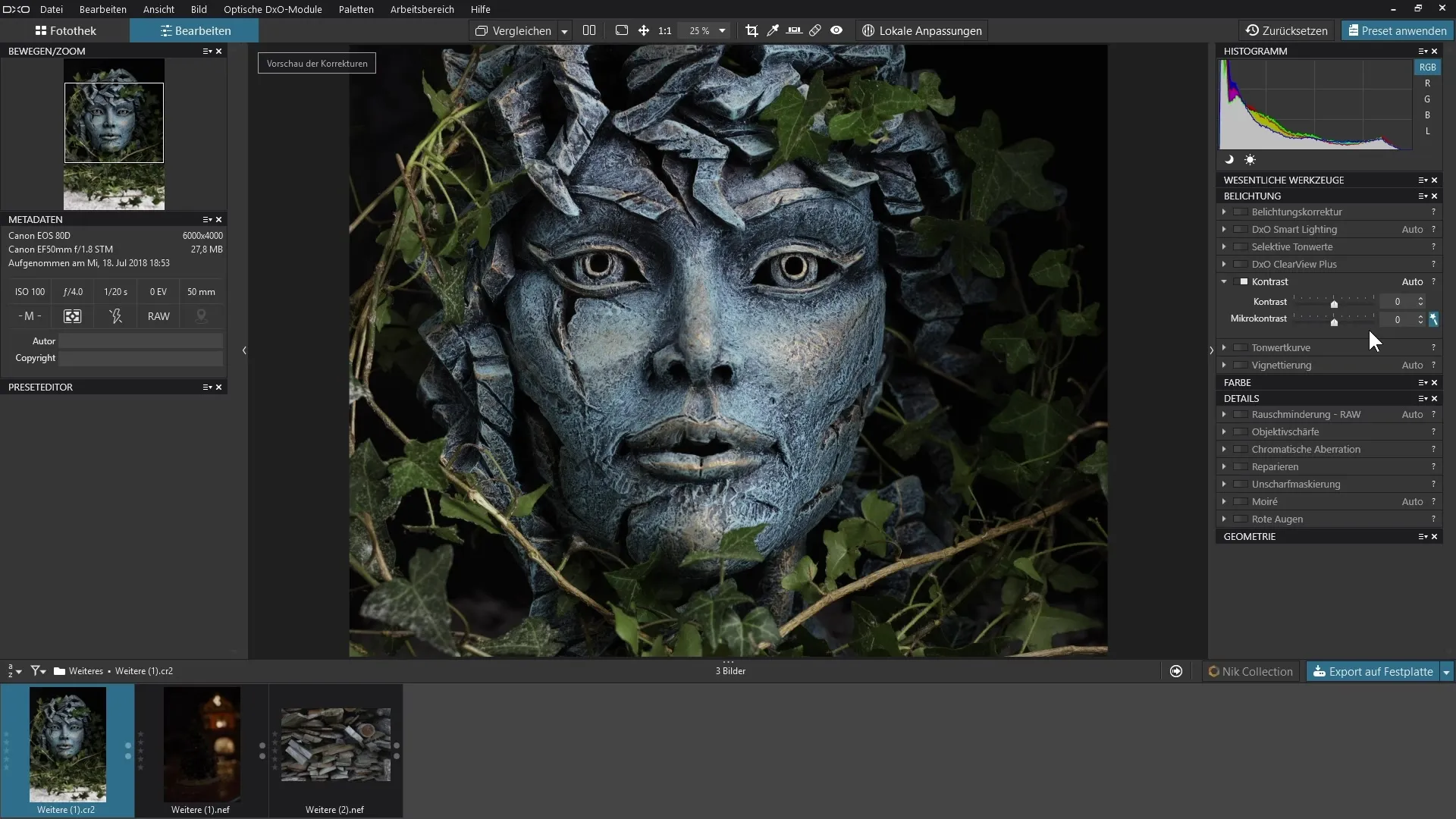 Kontrast-Optimierung in DxO PhotoLab 3