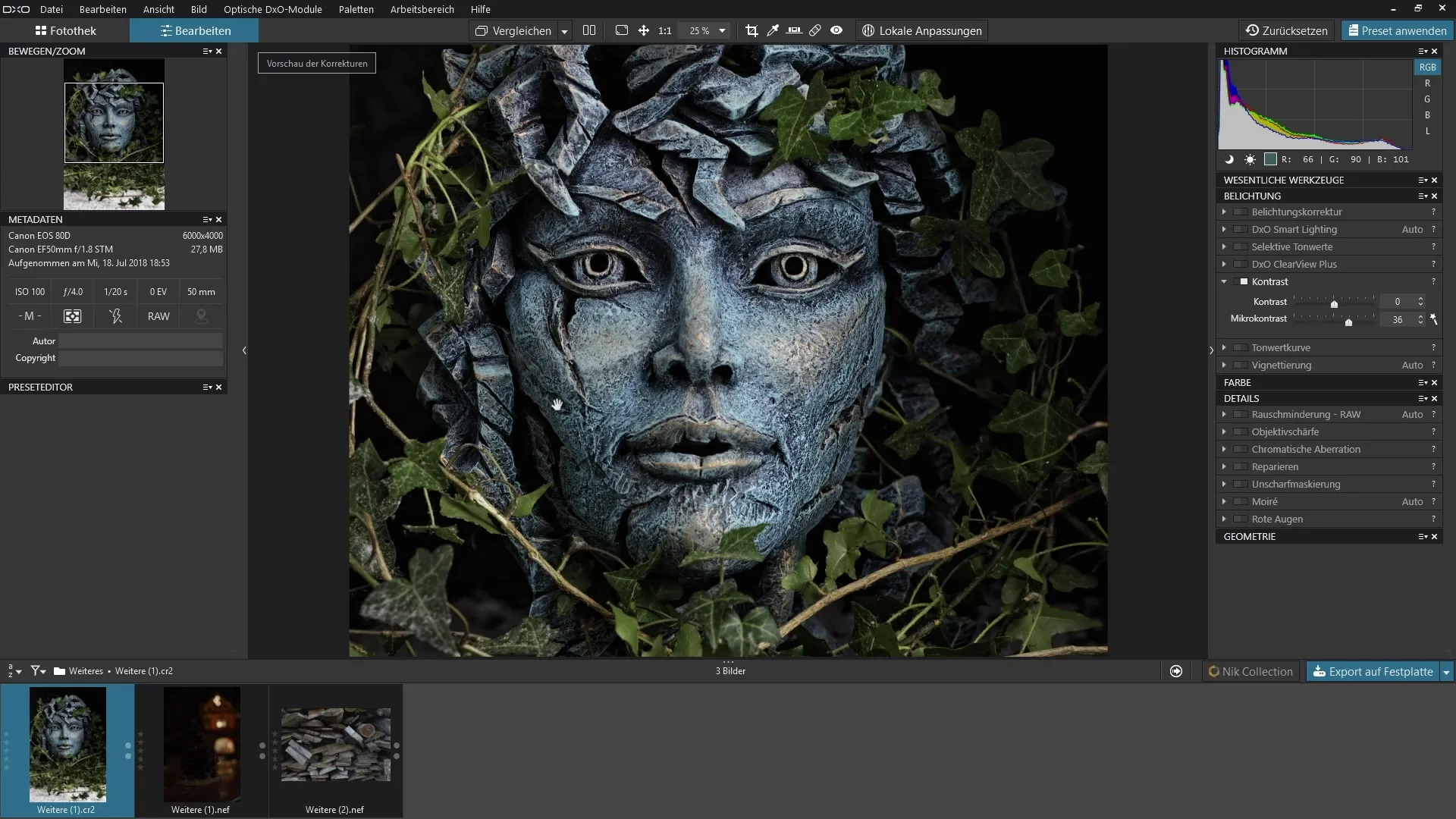 Kontrast-Optimierung in DxO PhotoLab 3