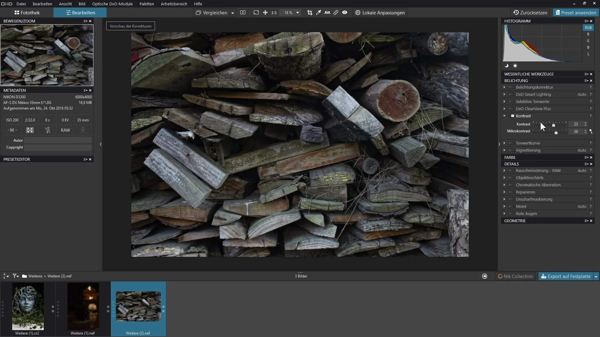 Kontrast-Optimierung in DxO PhotoLab 3