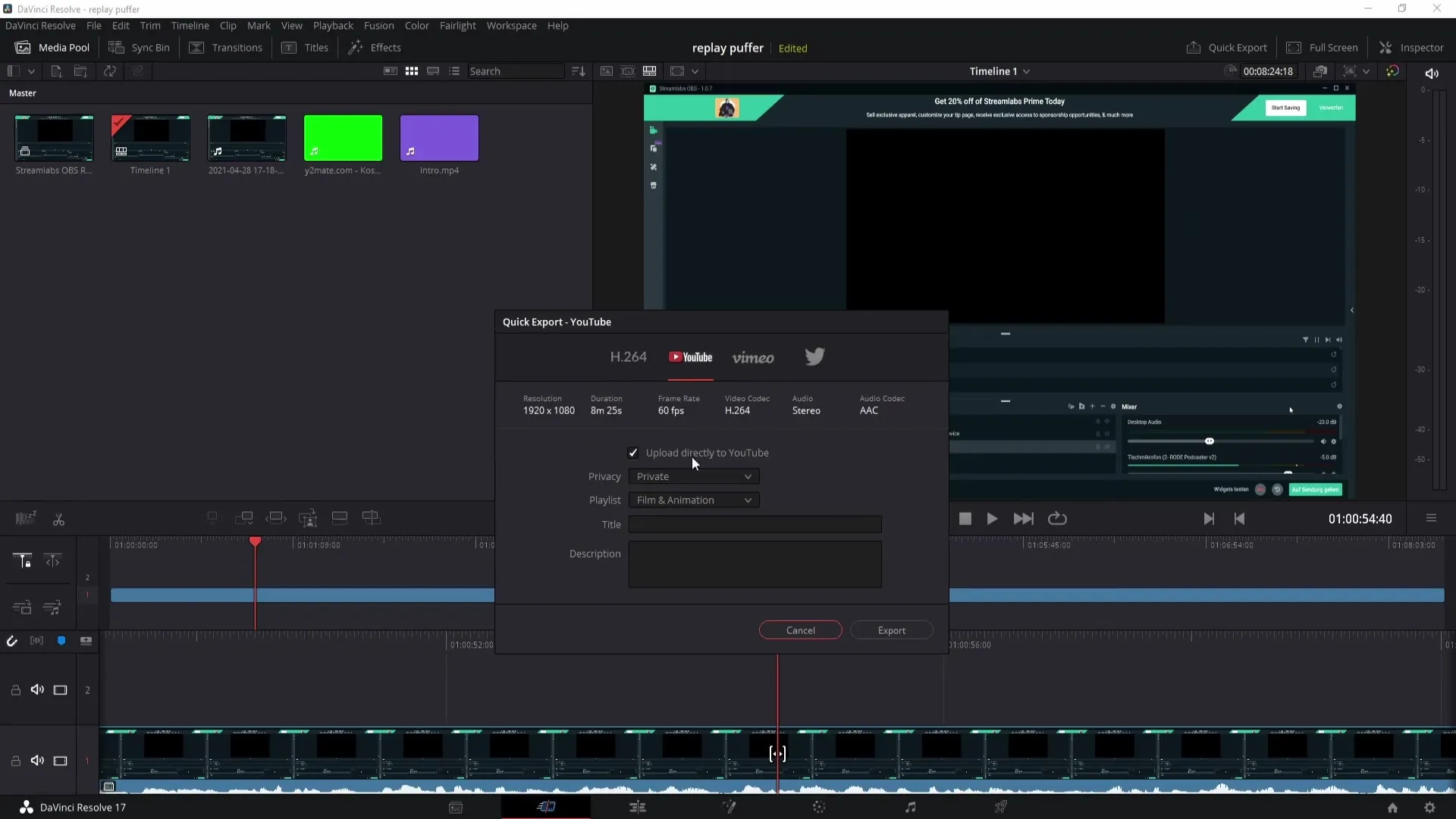 Nahrání videí na YouTube pomocí DaVinci Resolve – Podrobný návod