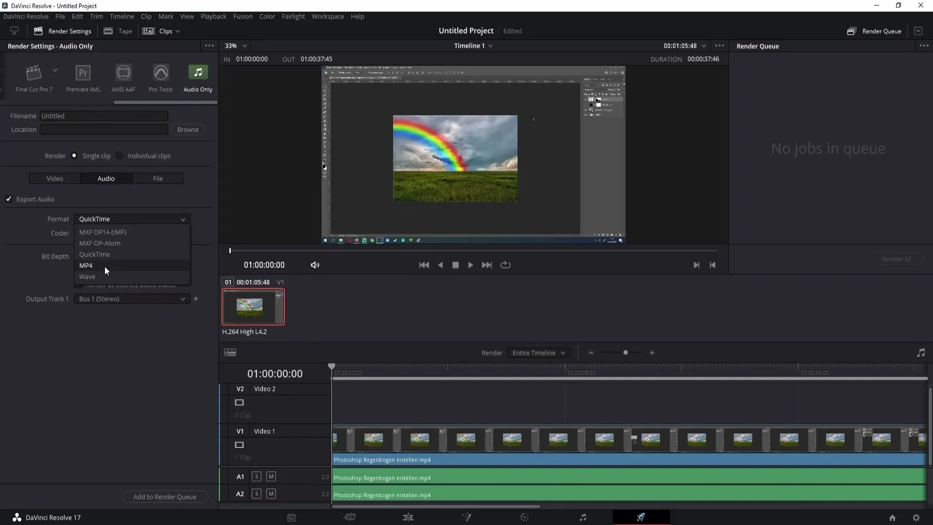 Audio exportování v DaVinci Resolve: Podrobný návod