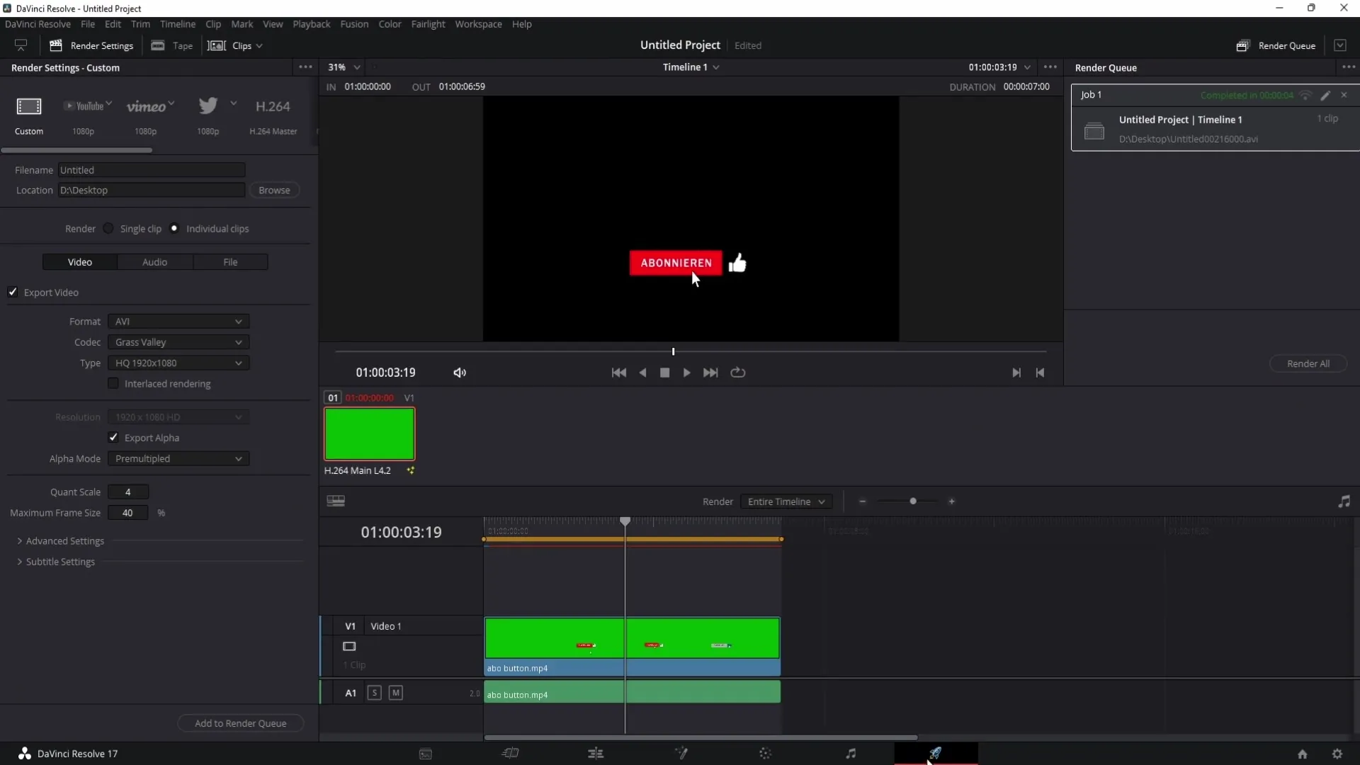 DaVinci Resolve: Průhledné pozadí exportovat velmi snadno