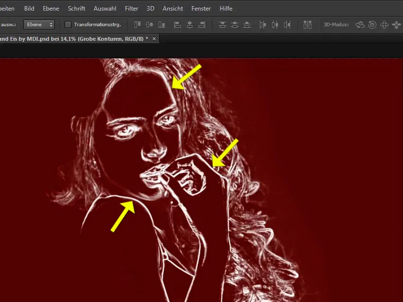 Photoshop composing - Fire and ice - Part 03: Wiping fire into the image