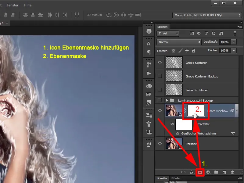 Photoshop composing - Fire and ice - Part 03: Wiping fire into the image