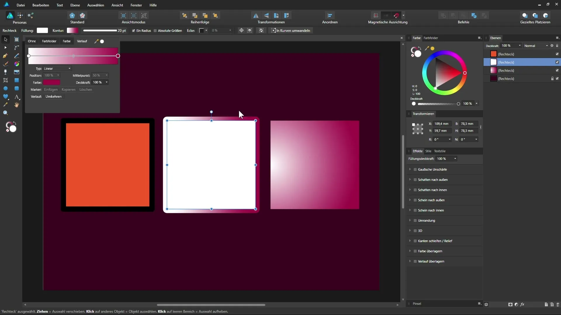 Affinity Designer: Forstå flader, konturer og gradienter
