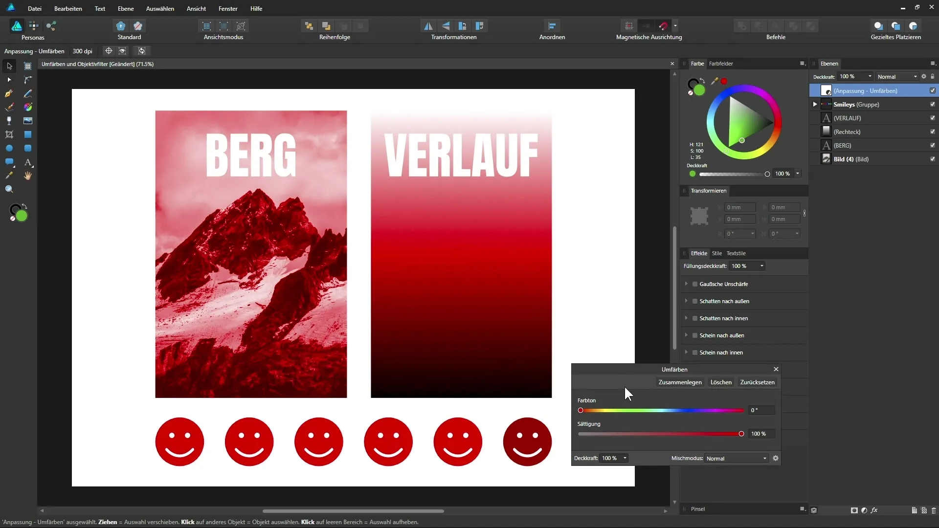 Перекрашивание и фильтры для линз: раскройте свой творческий потенциал в Affinity Designer
