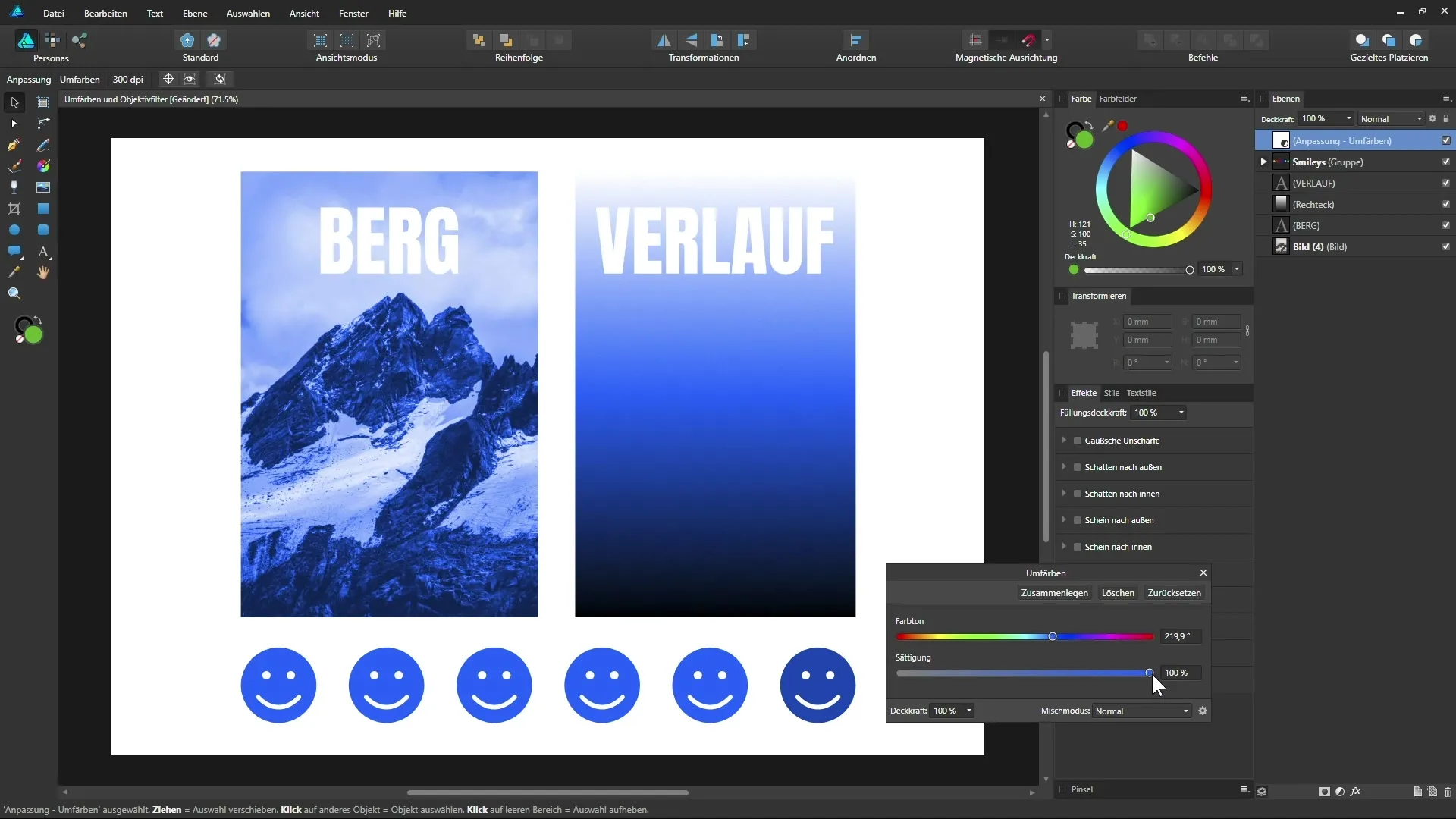 Перекрашивание и фильтры для линз: раскройте свой творческий потенциал в Affinity Designer