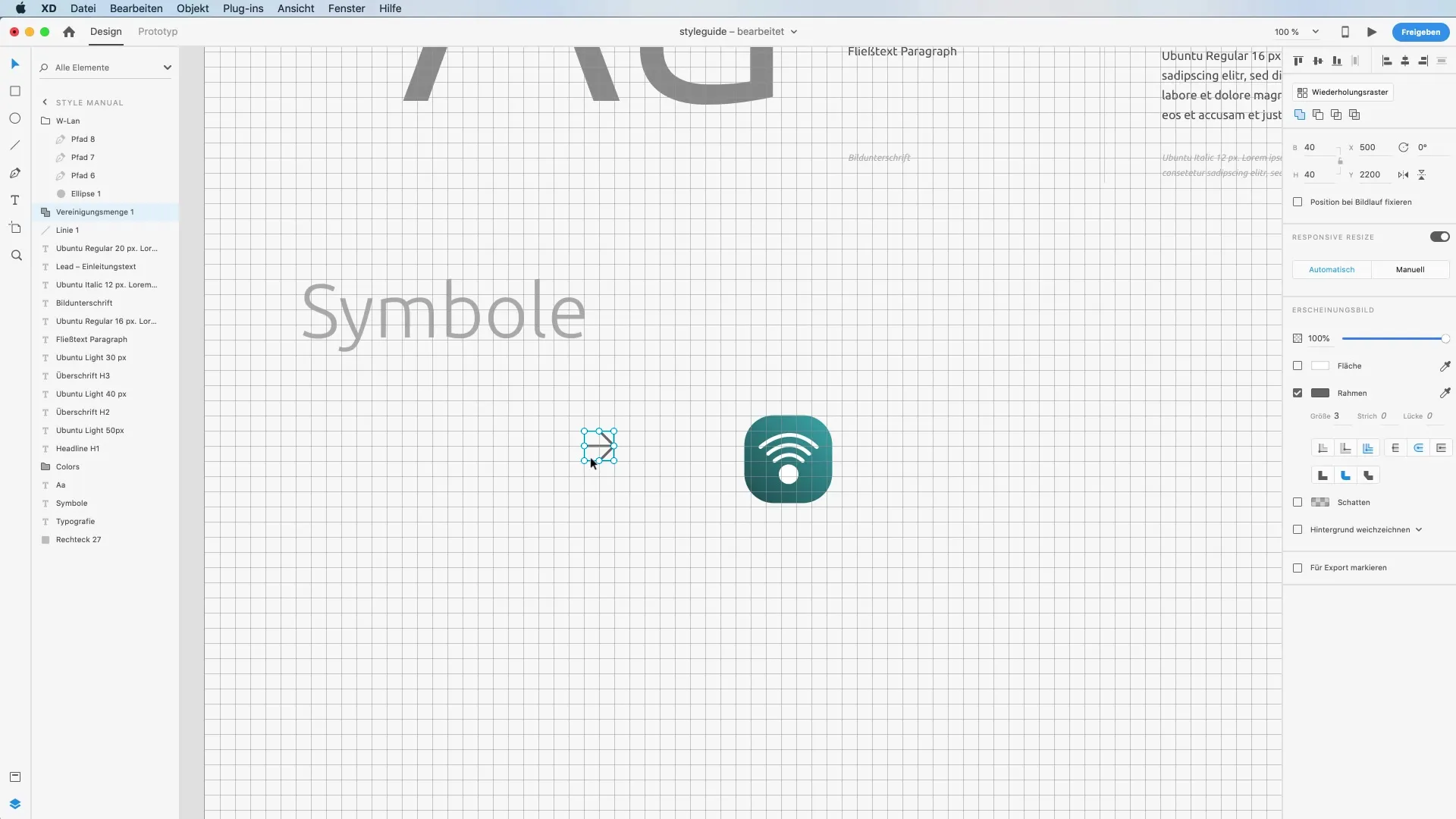 Membuat dan mengelola simbol serta bentuk di Adobe XD