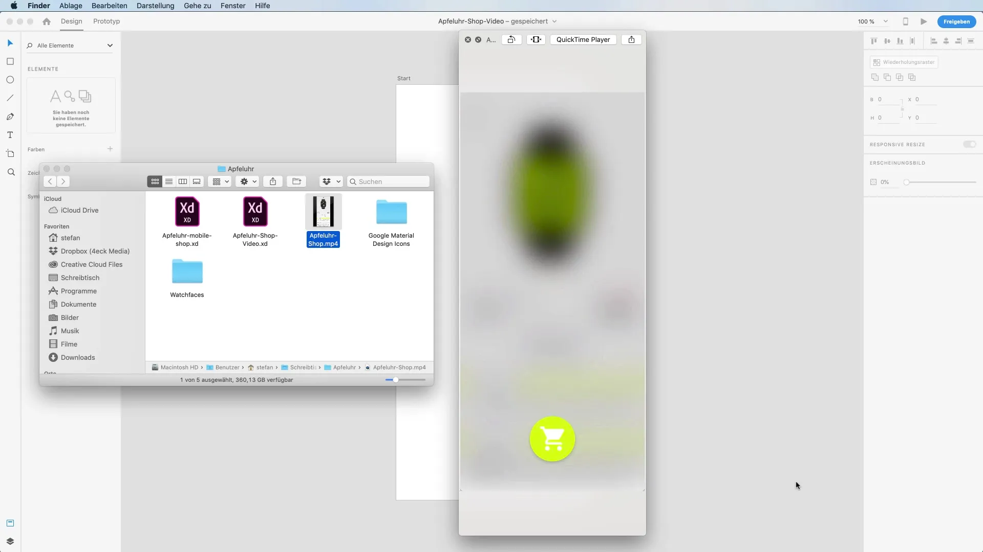 High-quality online shop prototype in Adobe XD