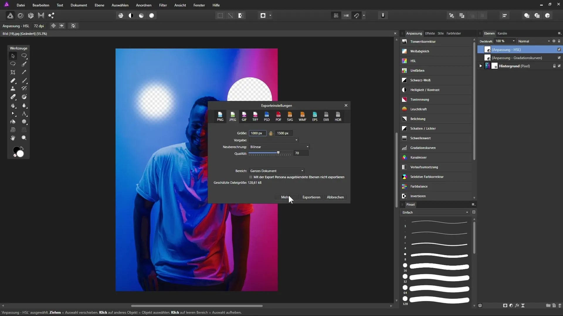 Bilder speichern und exportieren in Affinity Photo leicht gemacht