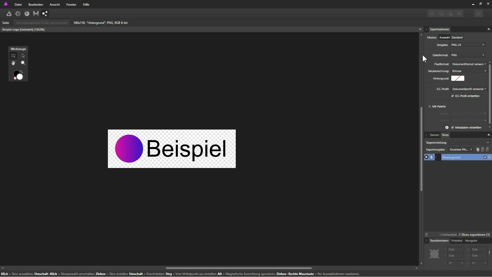 Bilder speichern und exportieren in Affinity Photo leicht gemacht