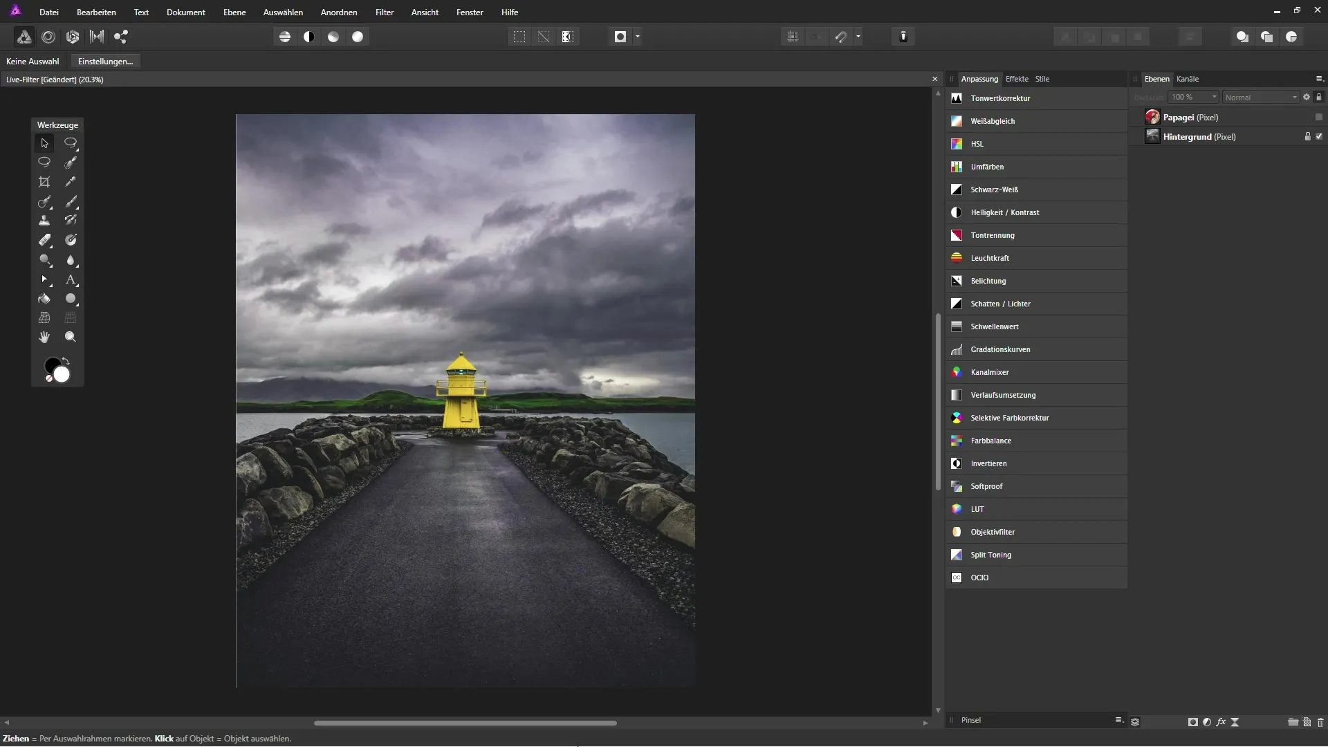 Utilizzo efficiente dei filtri live in Affinity Photo
