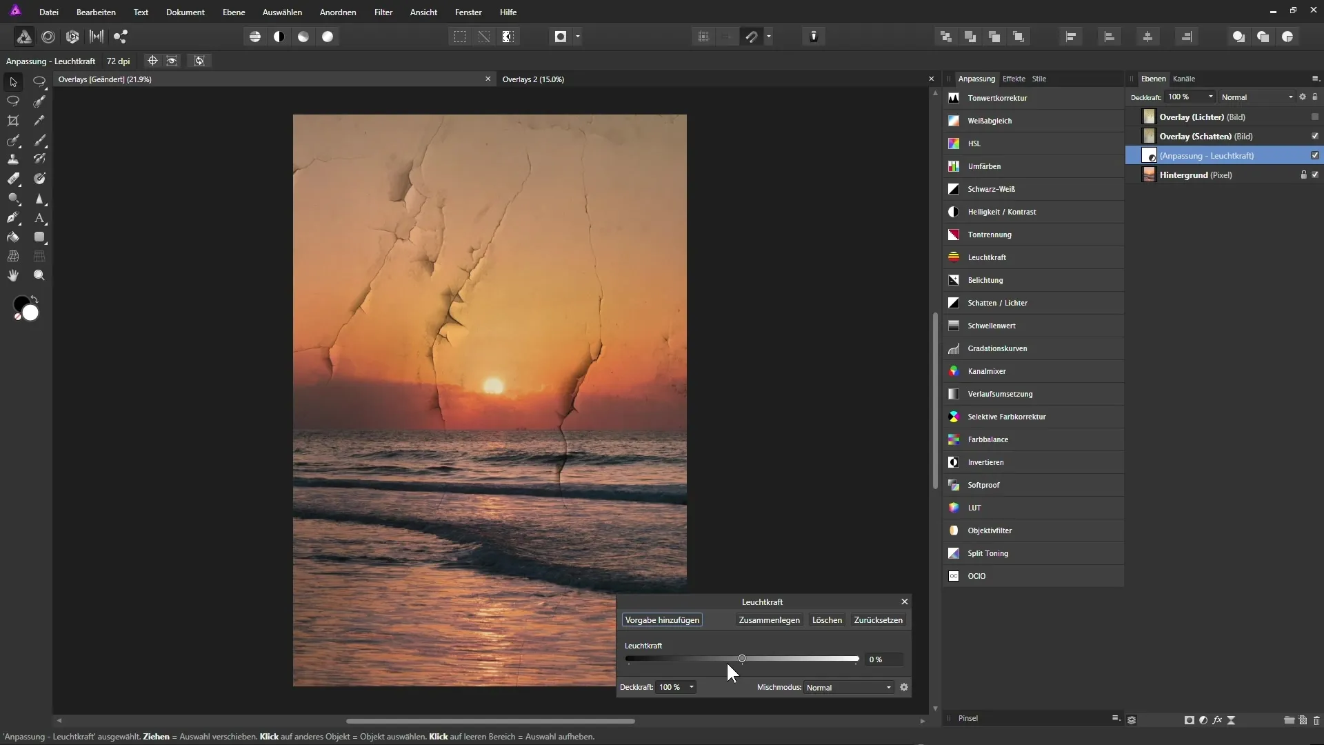 Overlays in Affinity Photo effektiv einsetzen für beeindruckende Ergebnisse