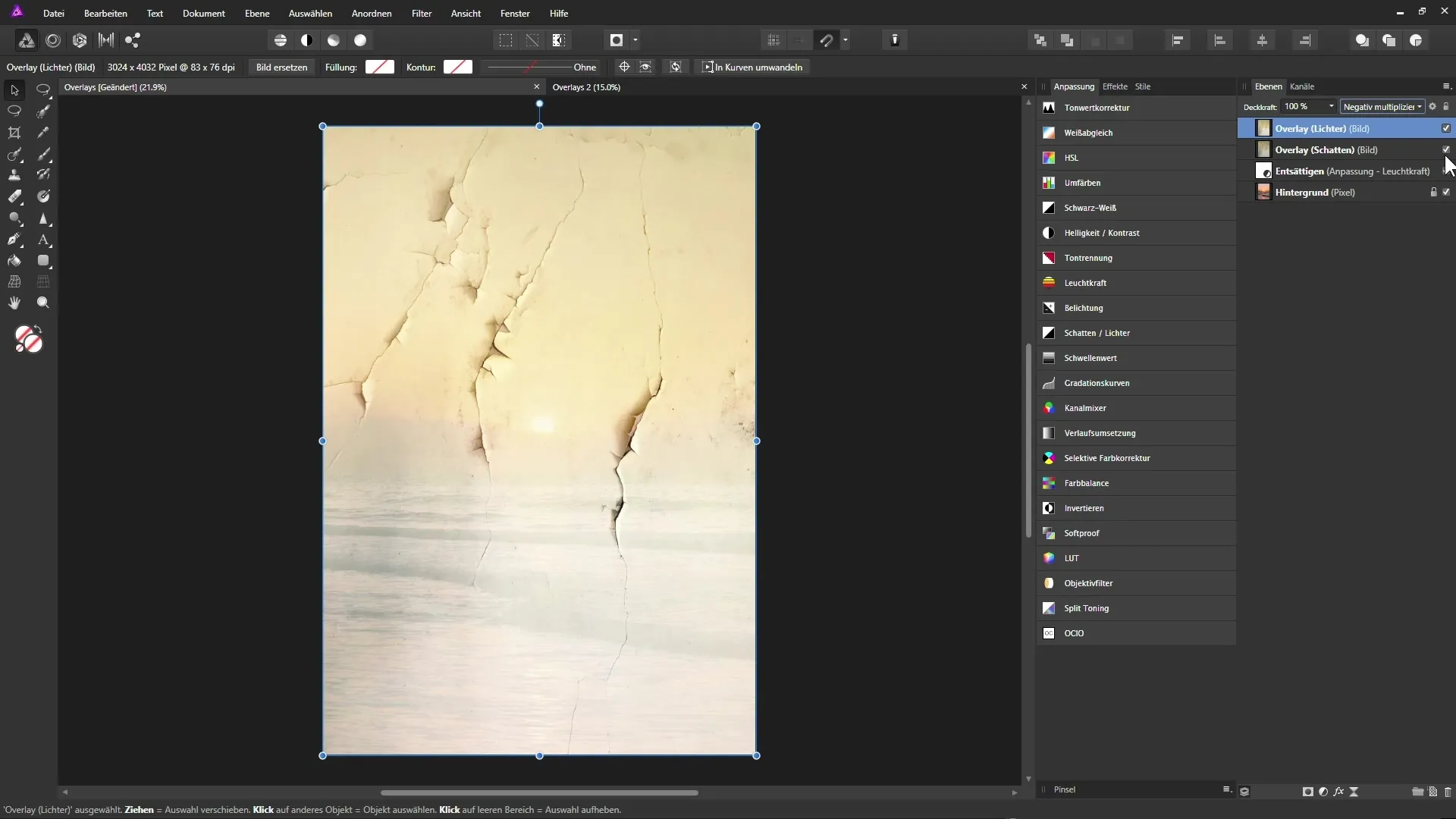 Overlays in Affinity Photo effektiv einsetzen für beeindruckende Ergebnisse