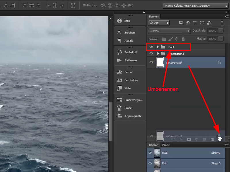 Photoshop-Composing - Das Orakel des Meeres - Teil 03: Lampe freistellen