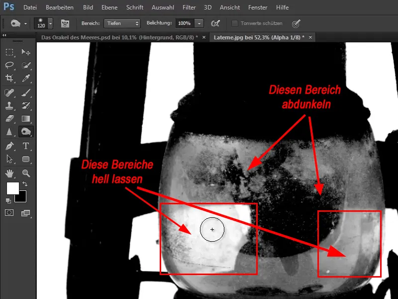 Photoshop - El oráculo del mar - Parte 03: Lámpara de recorte