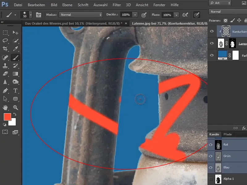 Photoshop - El oráculo del mar - Parte 03: Lámpara de recorte
