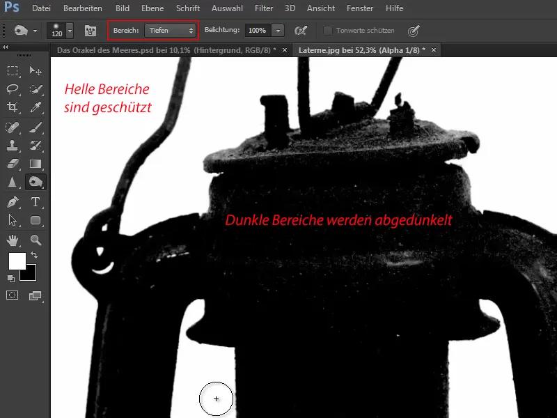 Photoshop - El oráculo del mar - Parte 03: Lámpara de recorte