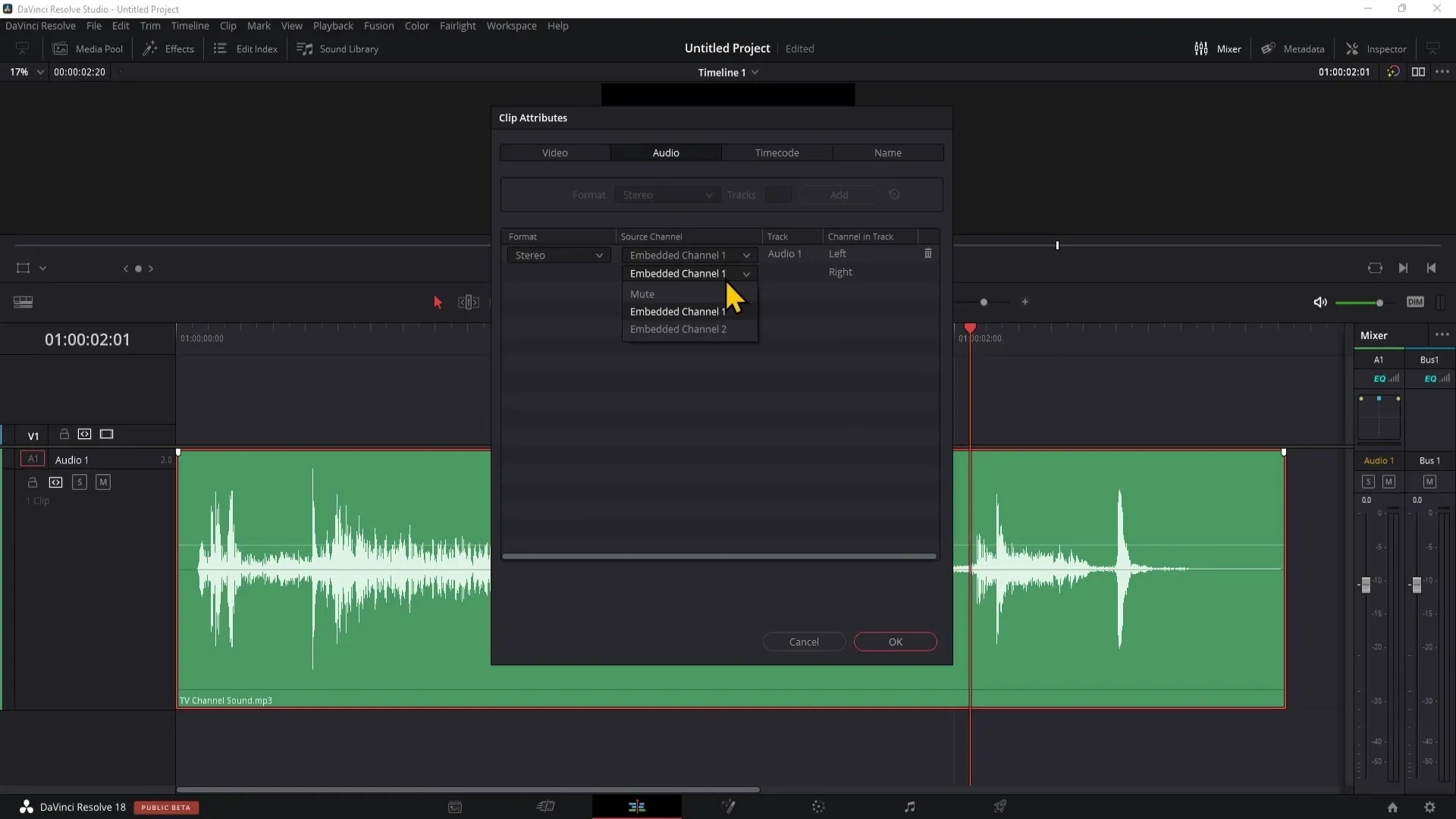 Převést stereo na mono v DaVinci Resolve - Návod krok za krokem pro začátečníky