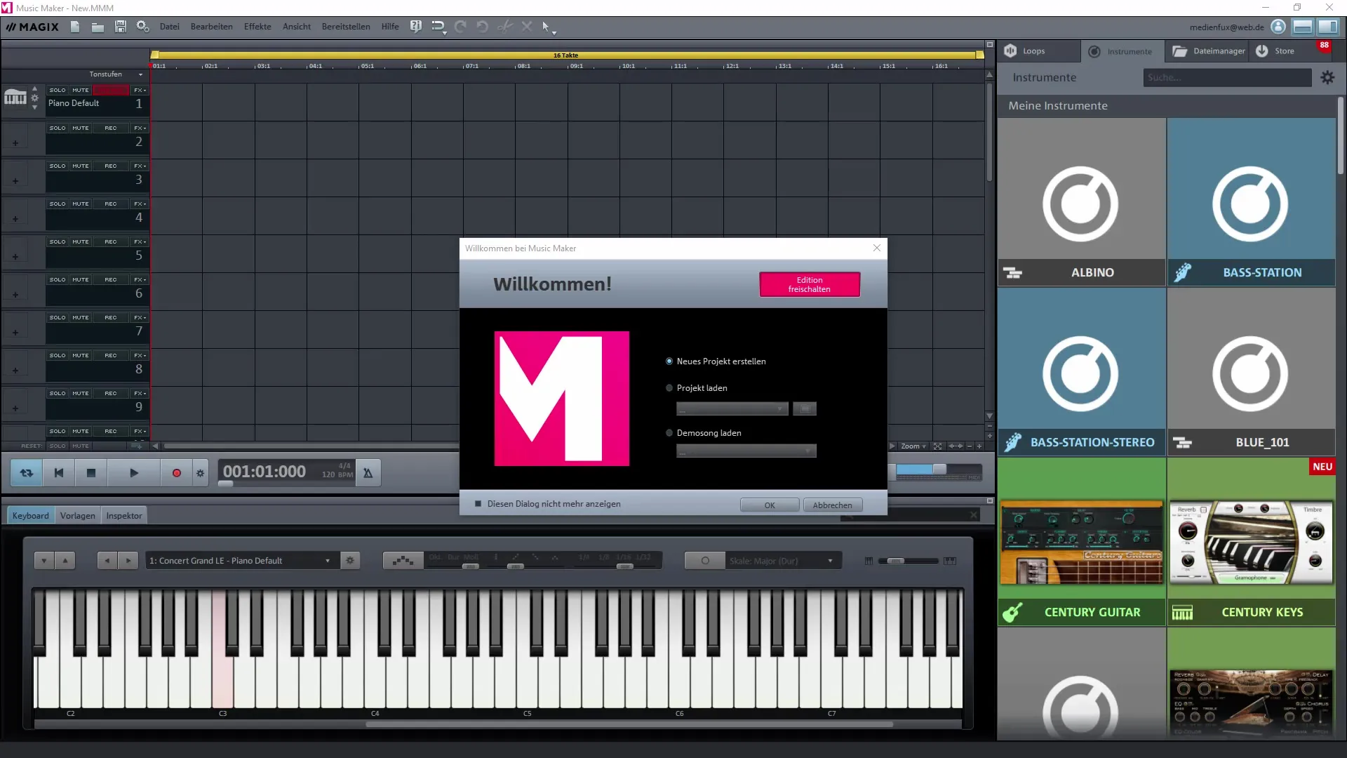 Interfața programului în Magix Music Maker: Instrucțiuni pas cu pas