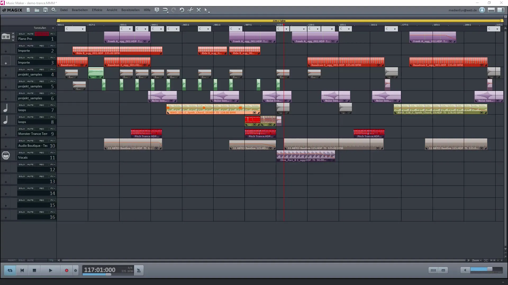 Magix Music Maker로 음악 만들기: 프로젝트 곡