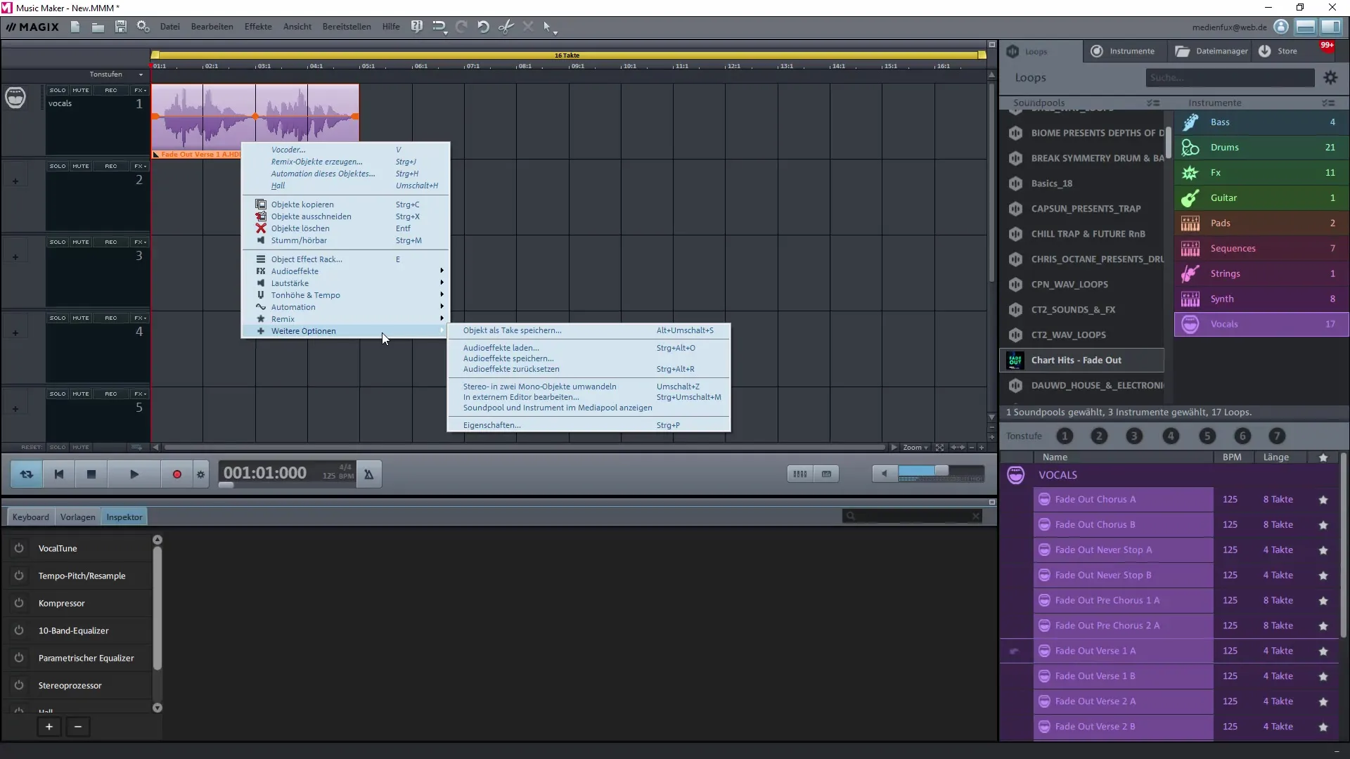Magix Music Maker를 위한 외부 오디오 편집기 사용