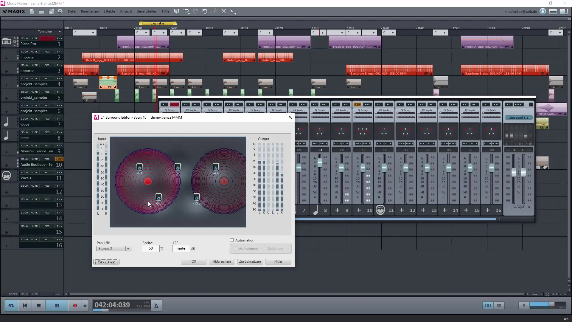 Magix Music Maker에서의 마스터링 및 사운드 이펙트
