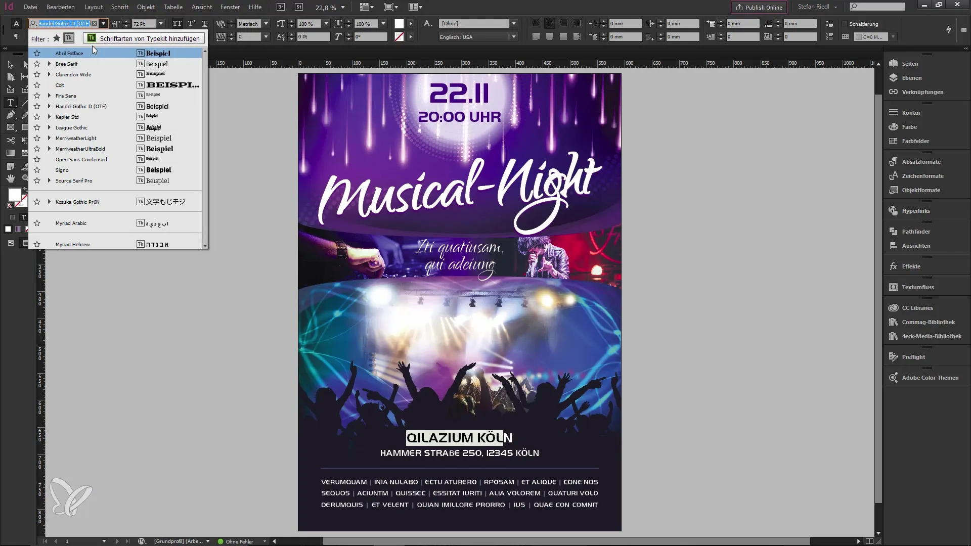 Typekit in InDesign CC – How to use fonts effectively