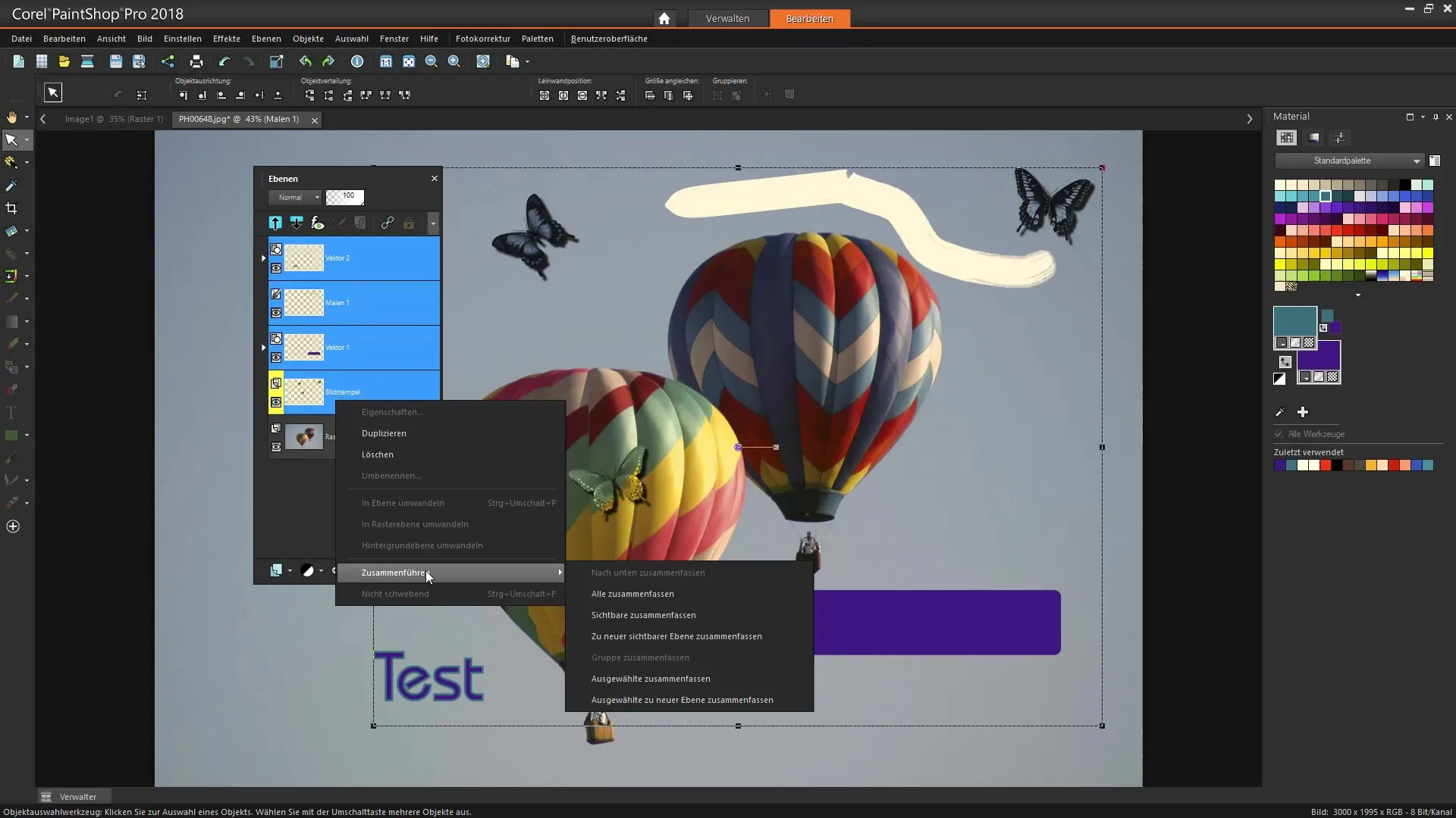 Bruke lag effektivt i Corel PaintShop Pro