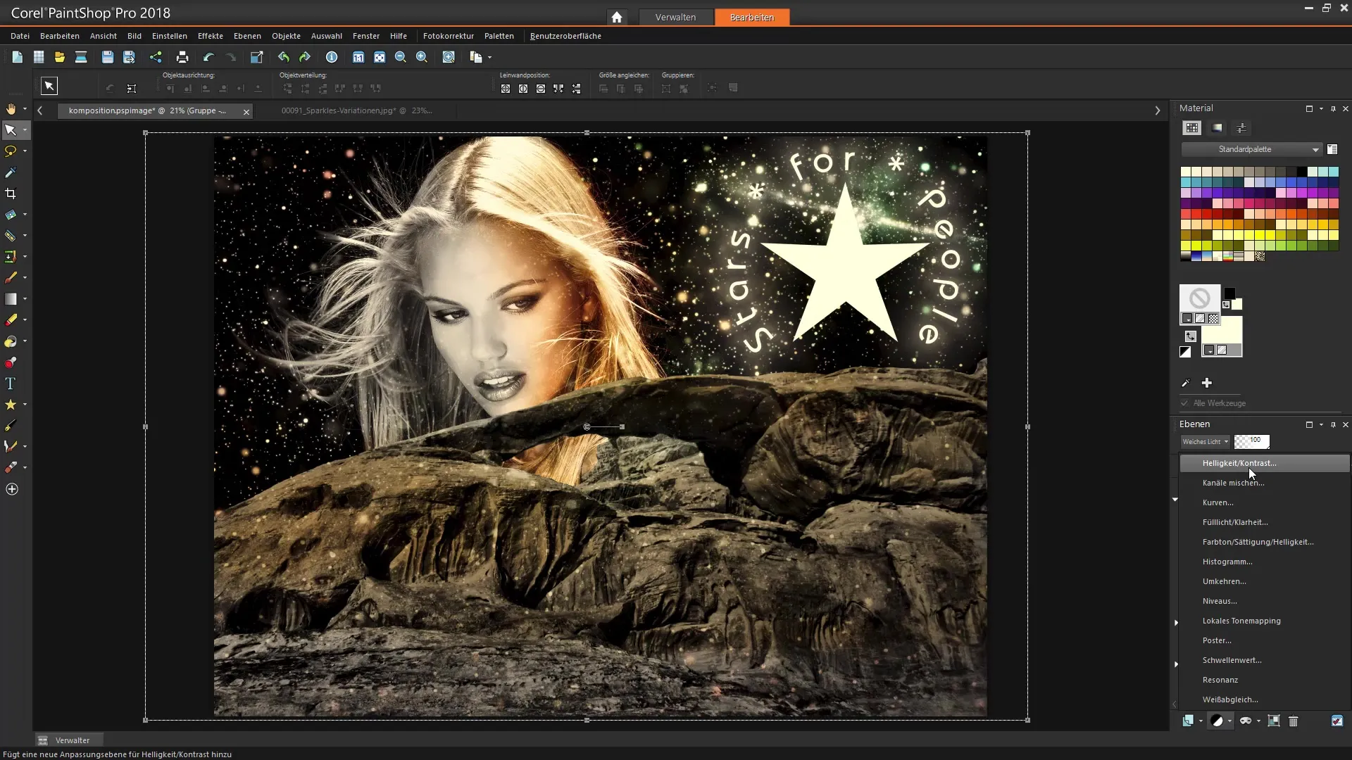 Bildkomposisjoner effektivt med Corel PaintShop Pro lage