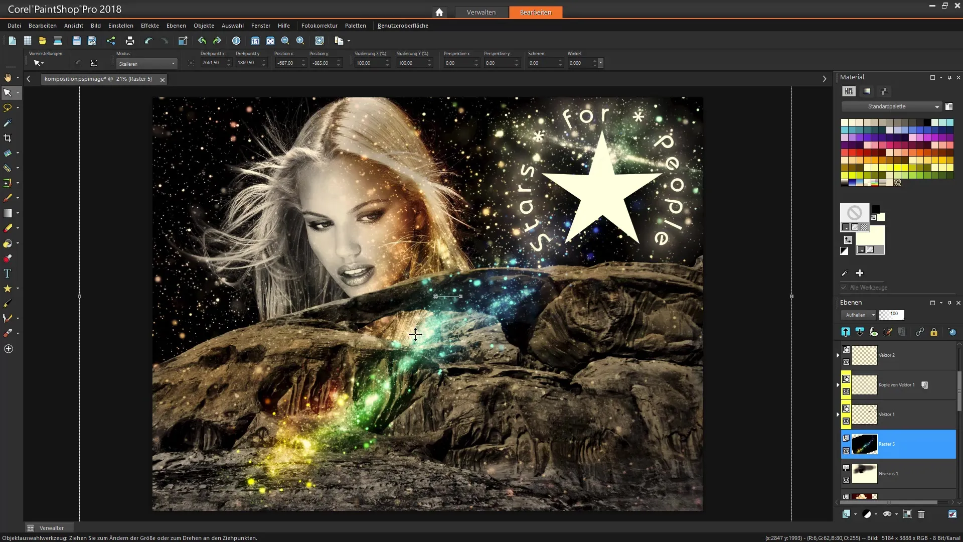 Bildkompositioner effektiv med Corel PaintShop Pro lage