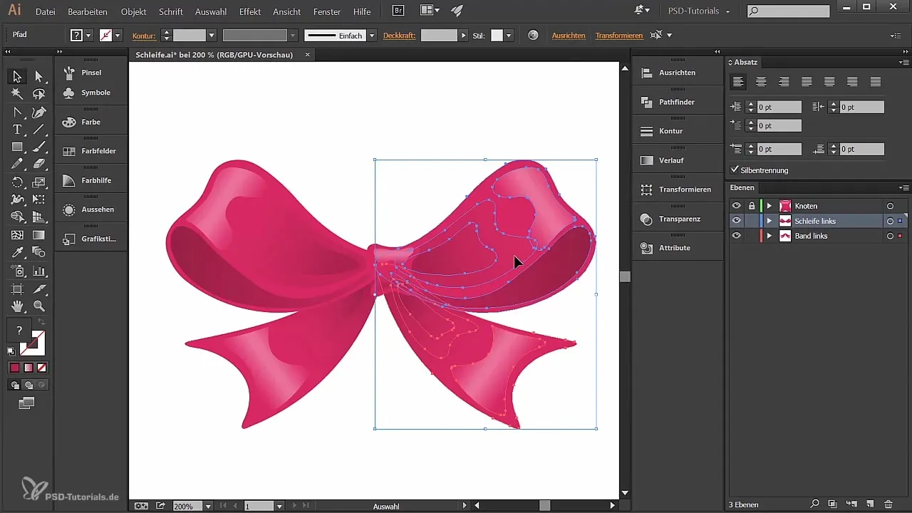 Mazgus ir kilpas sukurti Illustrator programoje
