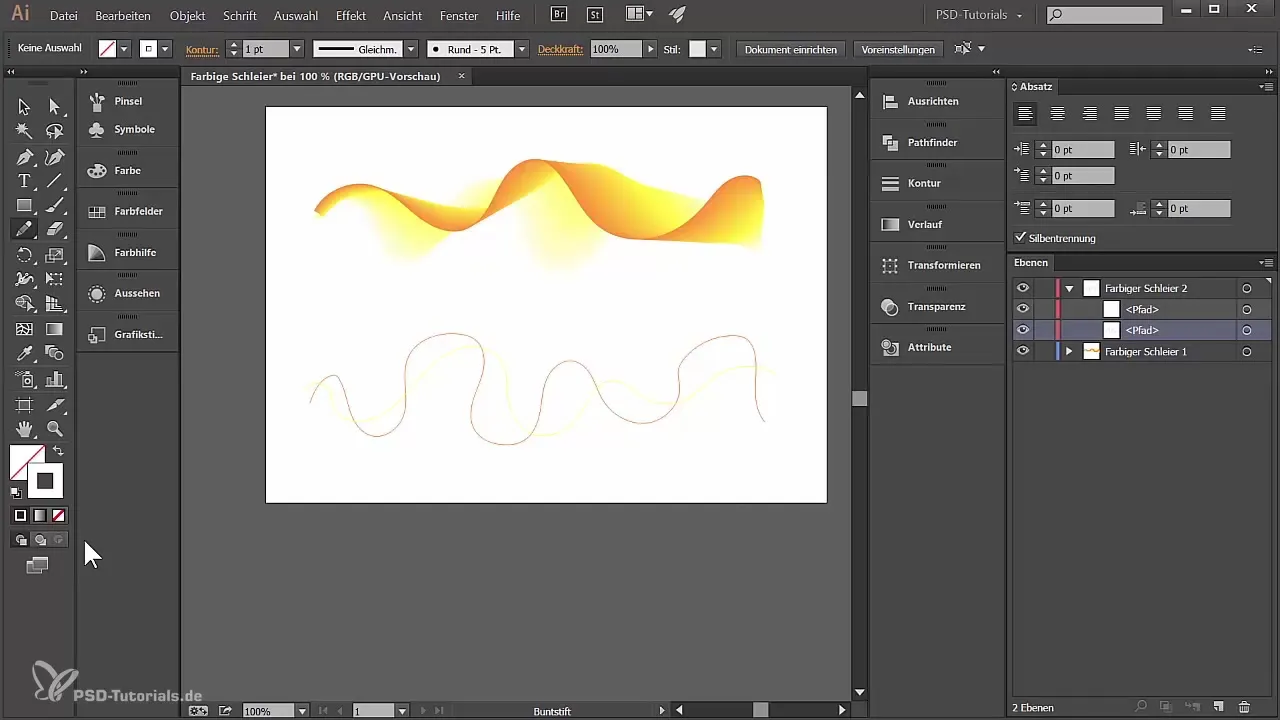 Sukurkite spalvotą šydą efektyvį Adobe Illustrator