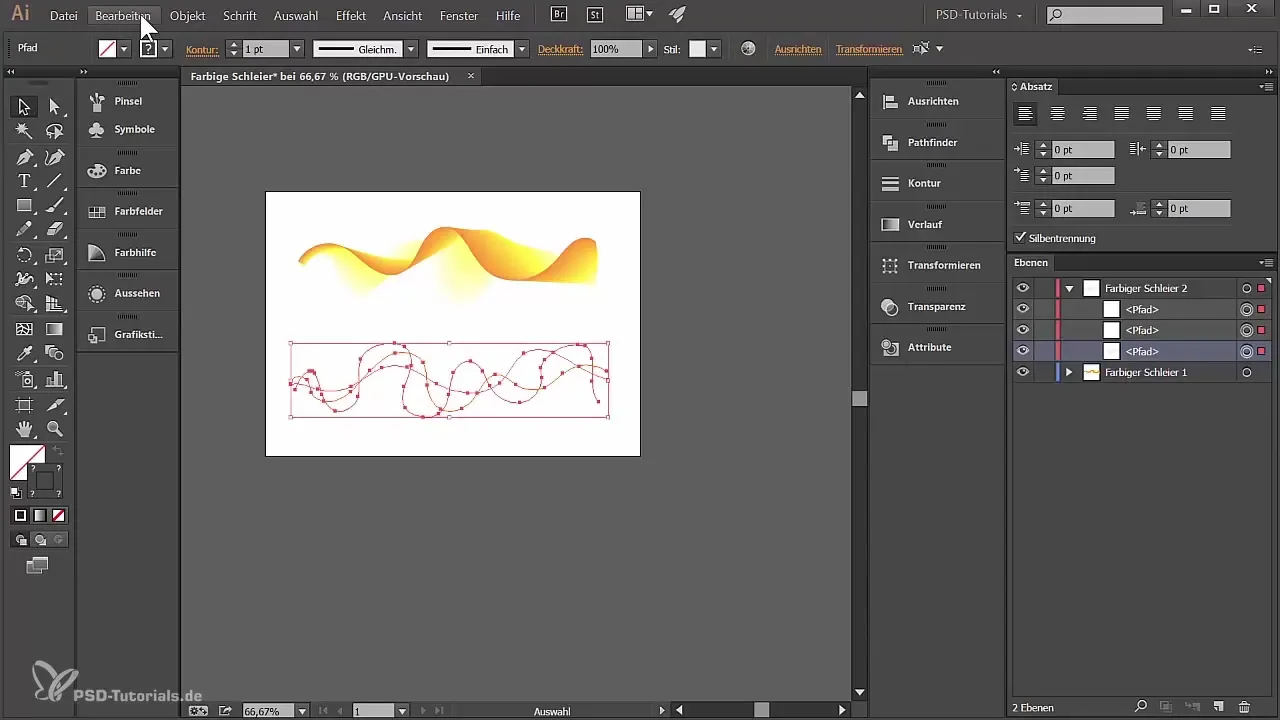 Sukurkite spalvoto šydų efektą Adobe Illustrator