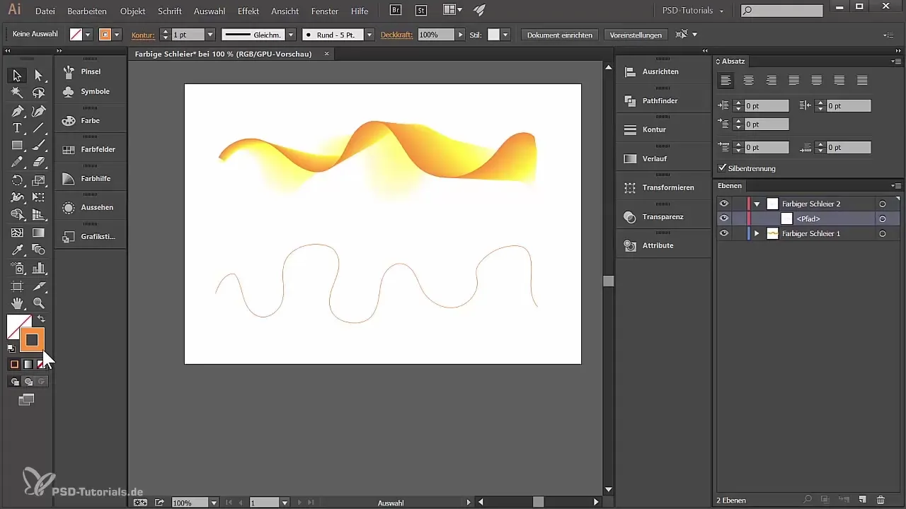 Sukurkite spalvoto šydų efektą Adobe Illustrator