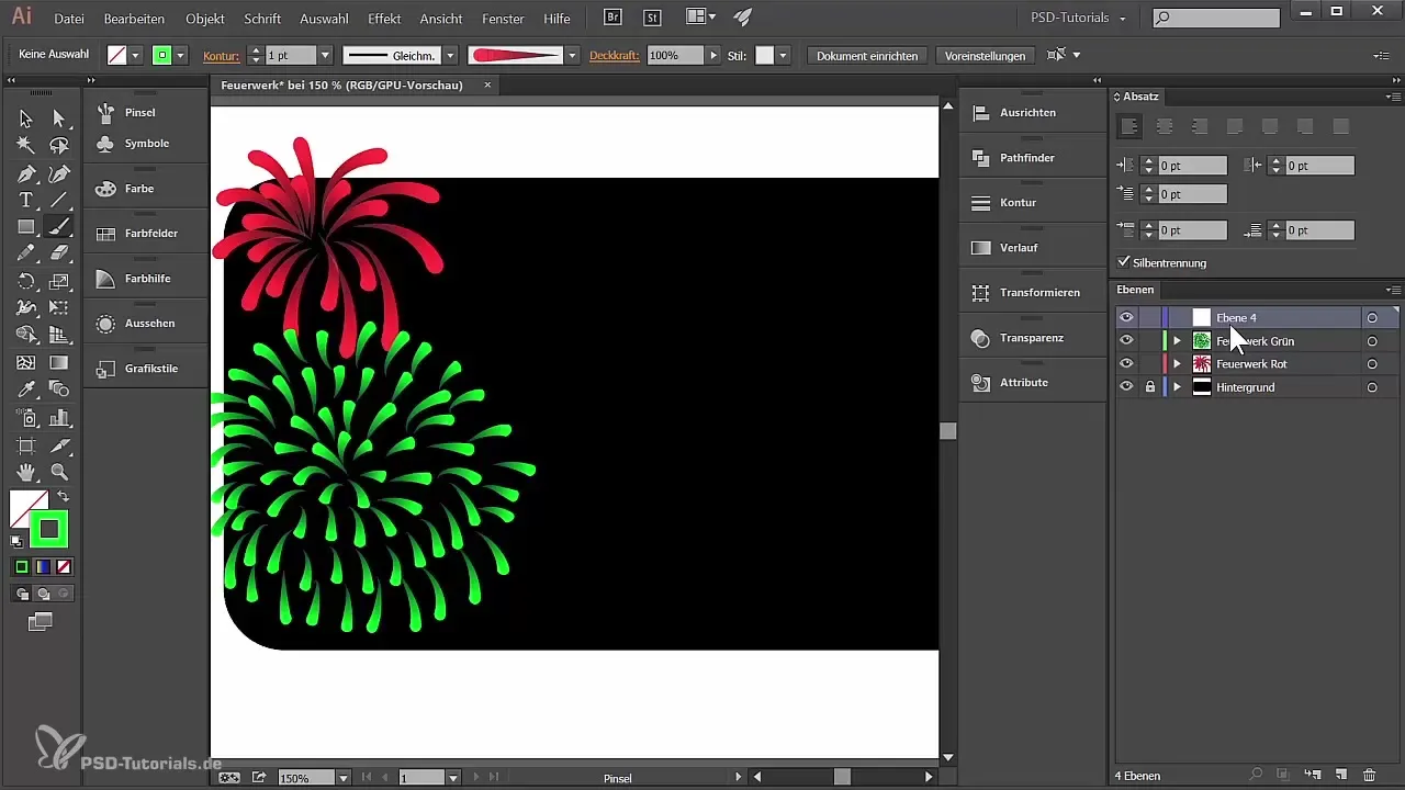 Kūrybingi fejerverkai sukurti naudojant Adobe Illustrator