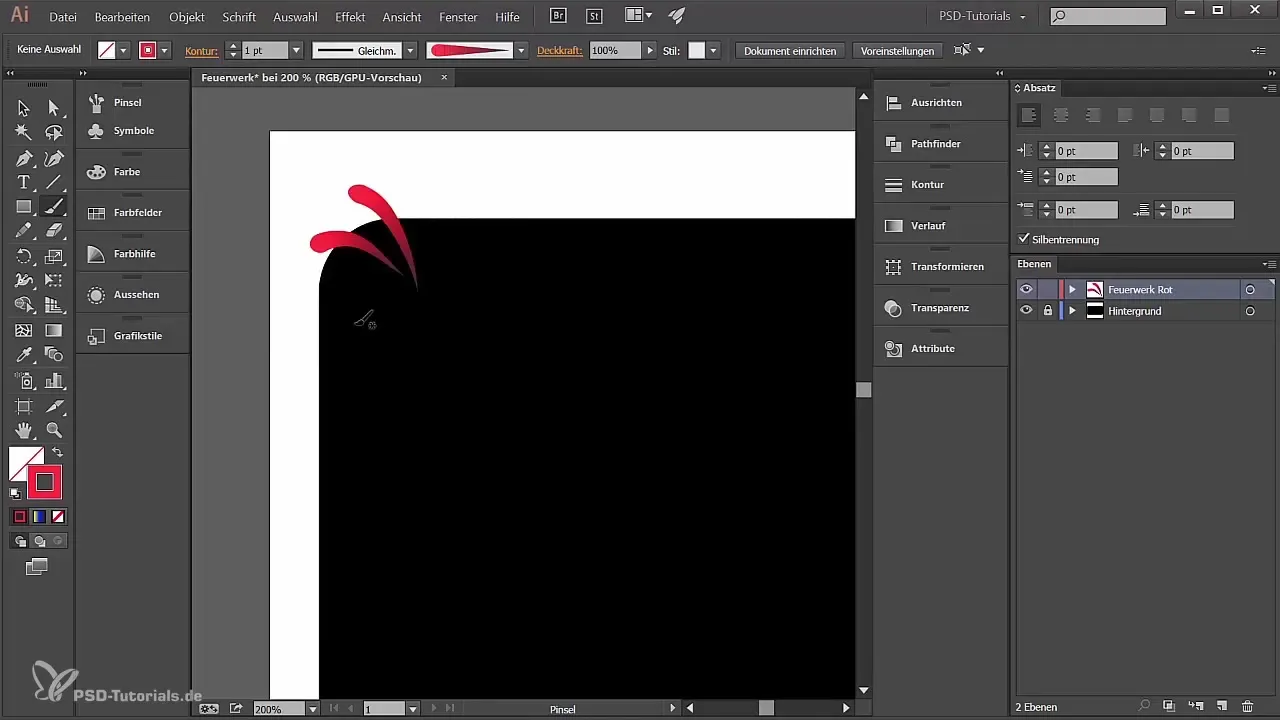 Kūrybiniai fejerverkai sukurti naudojant Adobe Illustrator